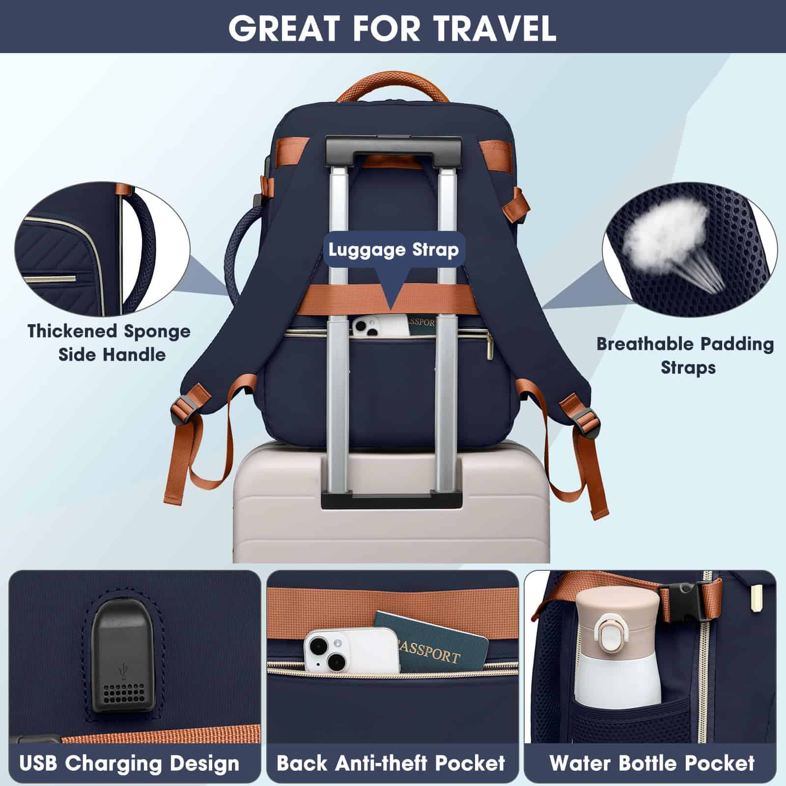 Mochila de Viaje Grande para Llevar en Cabina: Aprobada por - Image 5