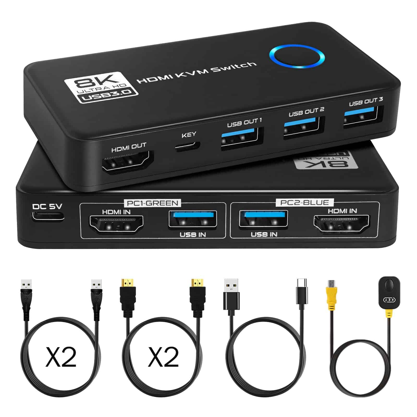 TCNEWCL 8K HDMI KVM Switch, 8K@60Hz 4K@120Hz KVM para 2 - Image 8