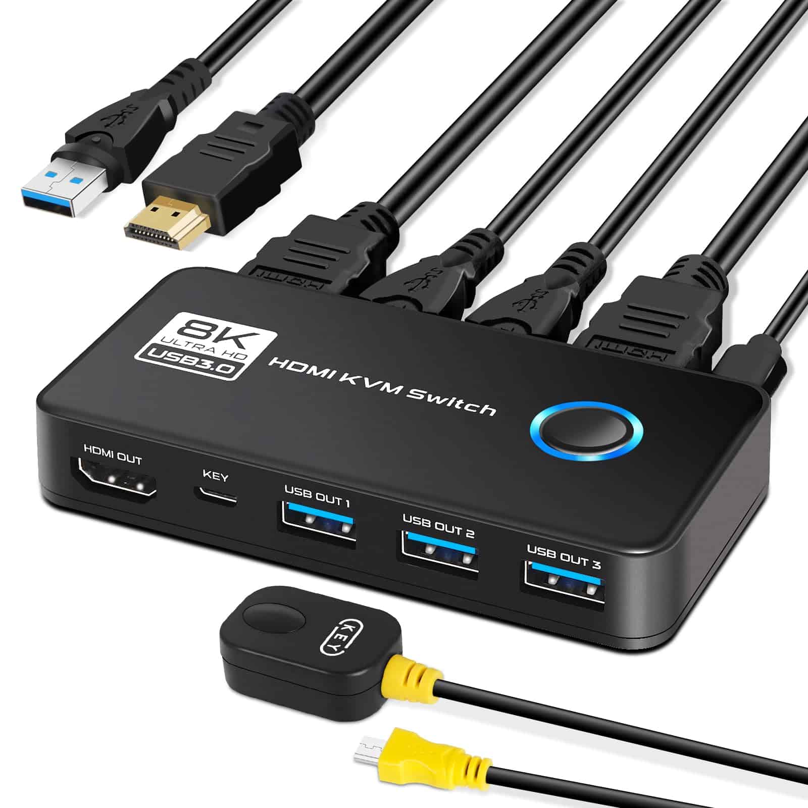TCNEWCL 8K HDMI KVM Switch, 8K@60Hz 4K@120Hz KVM para 2