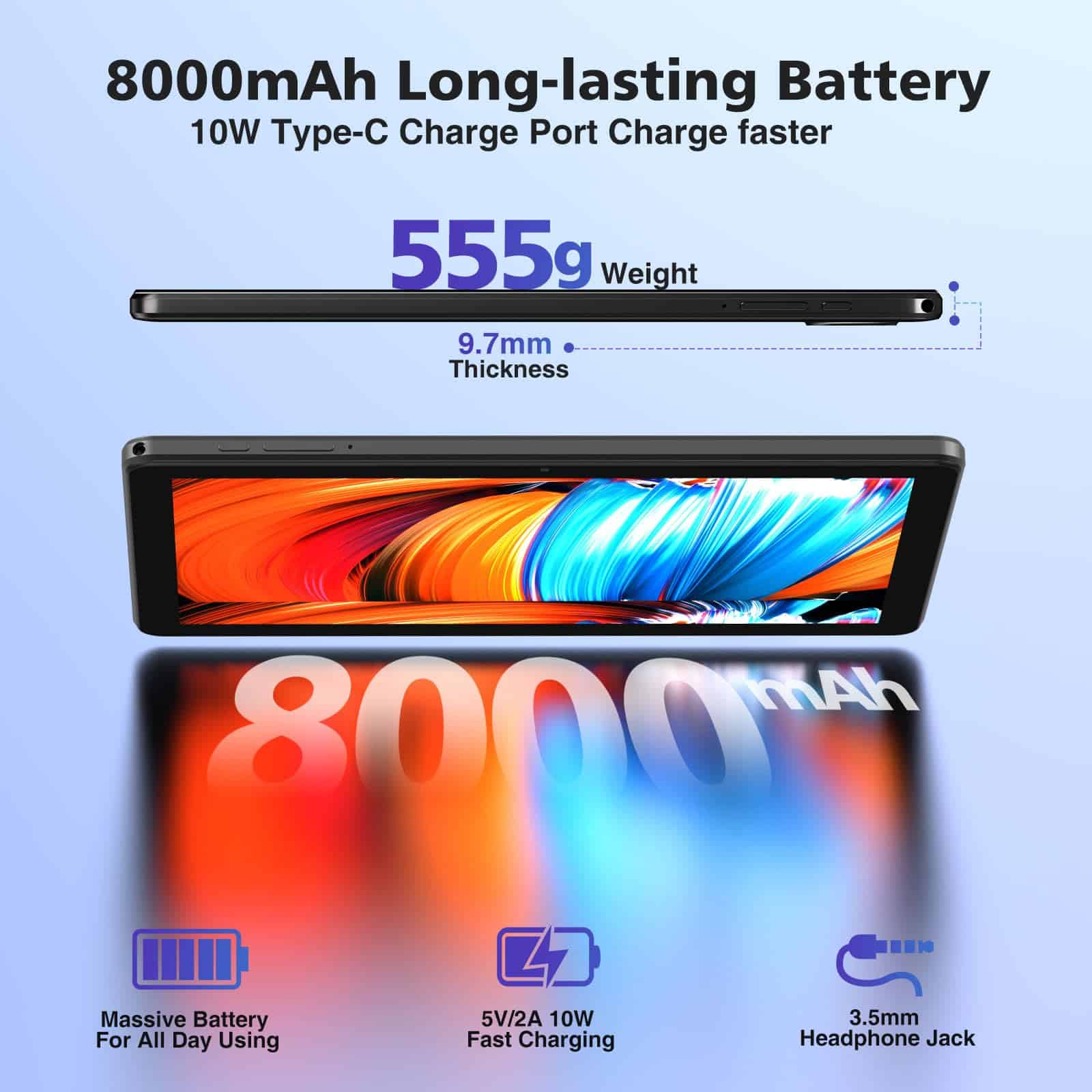 Tableta Android DOOGEE T10W con Teclado, 4G LTE, Octa-Core, - Image 4
