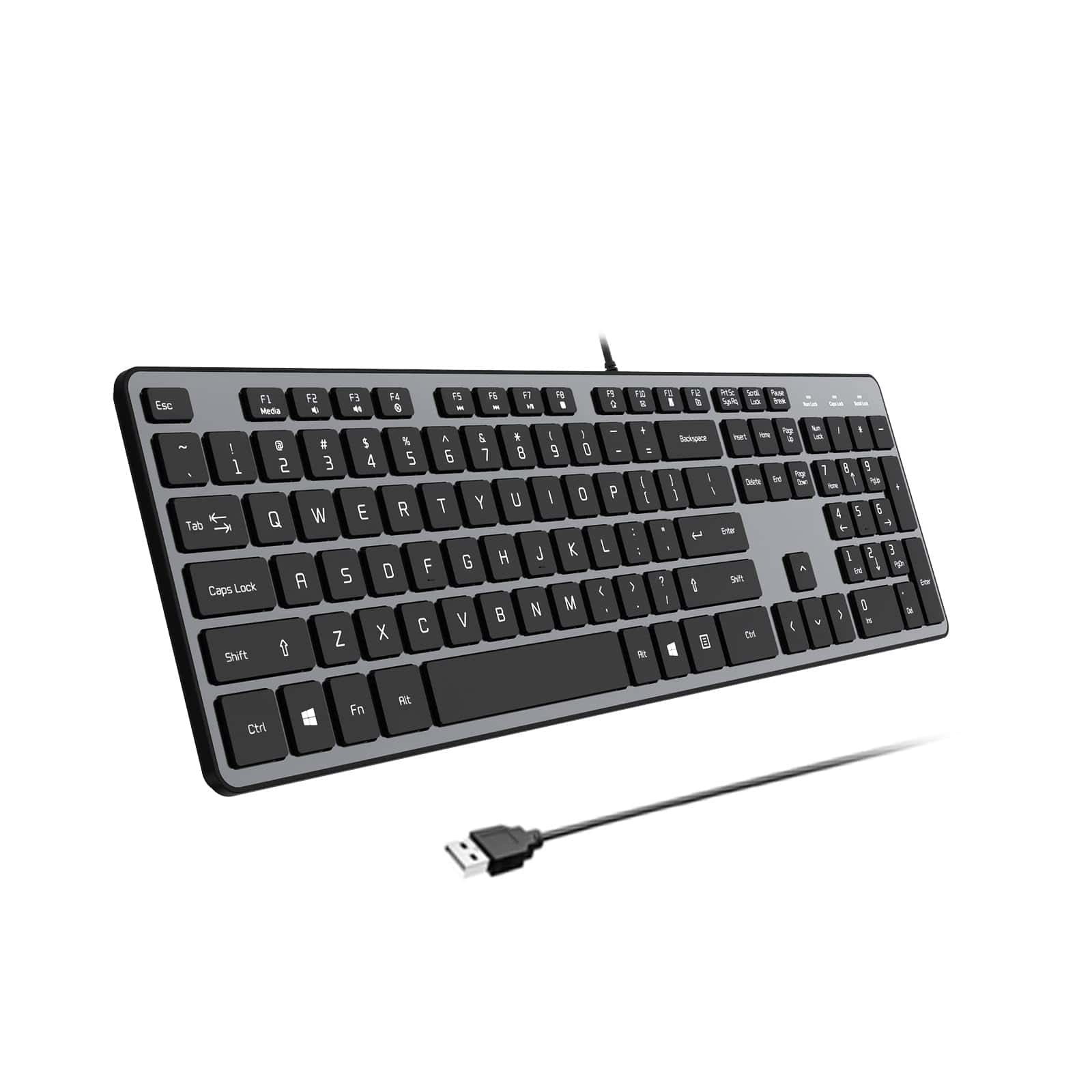 Teclado USB con cable B.FRIENDIT, teclas -gris