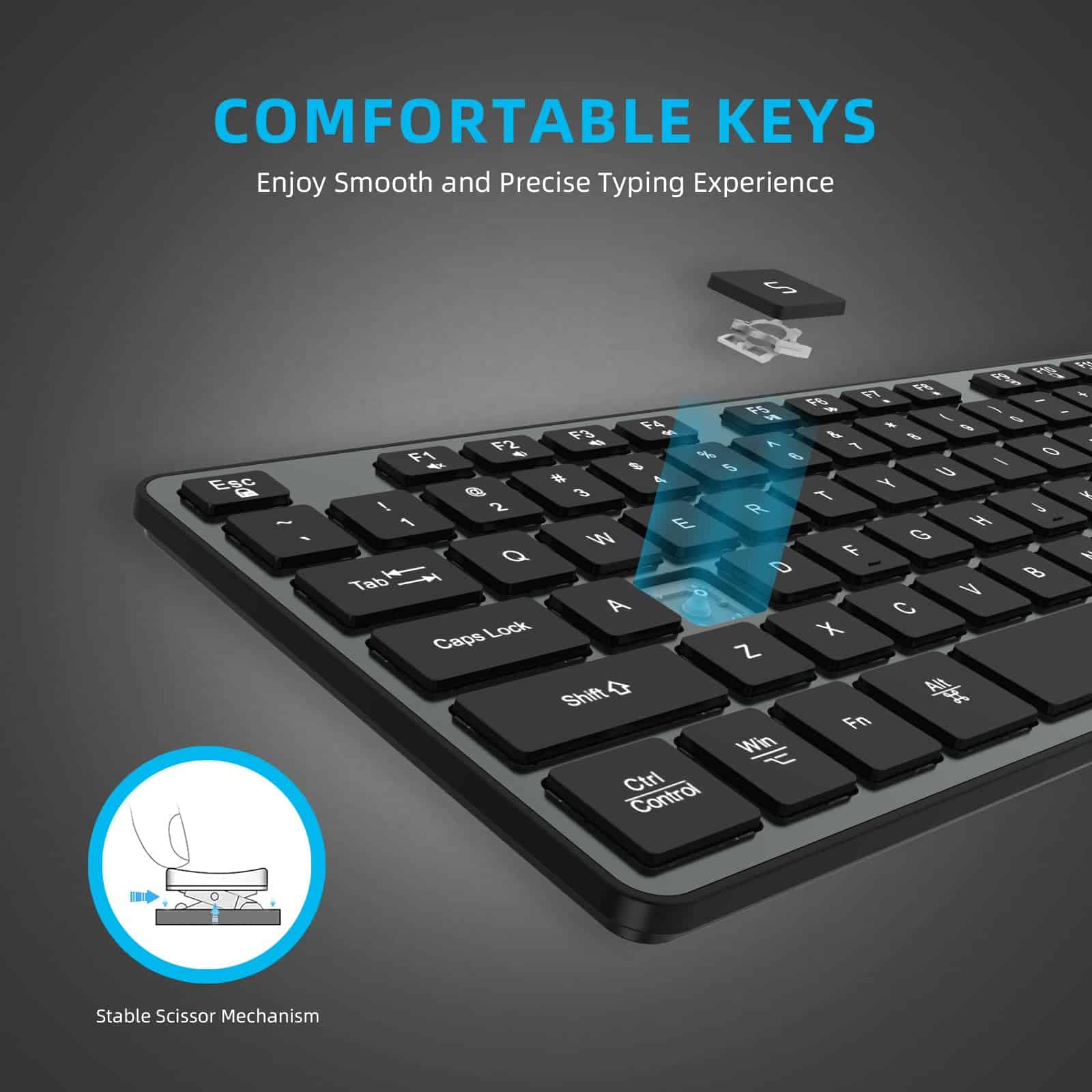 Teclado Inalámbrico BFRIENDit Ultra - Teclas -Gris - Image 3