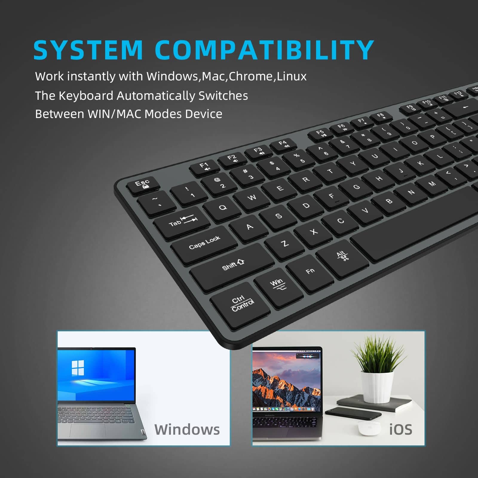 Teclado Inalámbrico BFRIENDit Ultra - Teclas -Gris - Image 6
