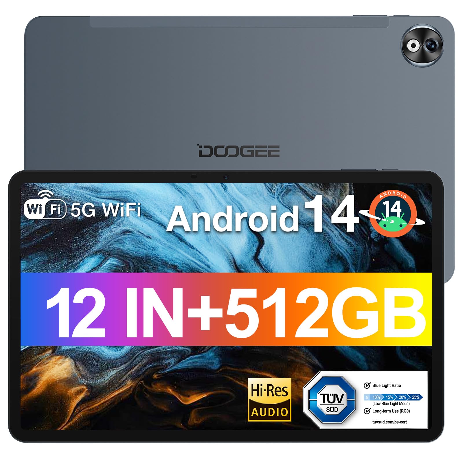 Tablet DOOGEE T40PRO de 12 pulgadas, Android 14 Tablets,