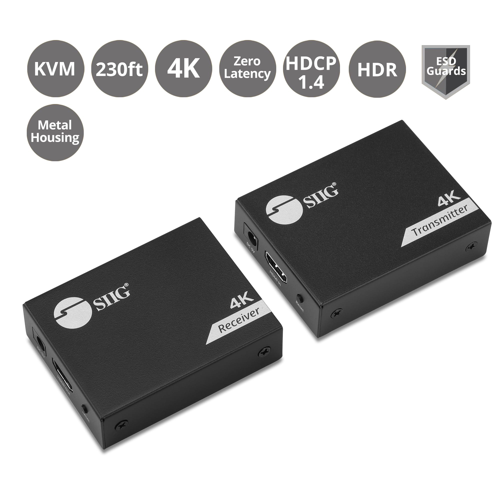 Extensor KVM HDMI USB 4K sobre CAT6-1080p (230ft) & 4K30Hz - Image 3