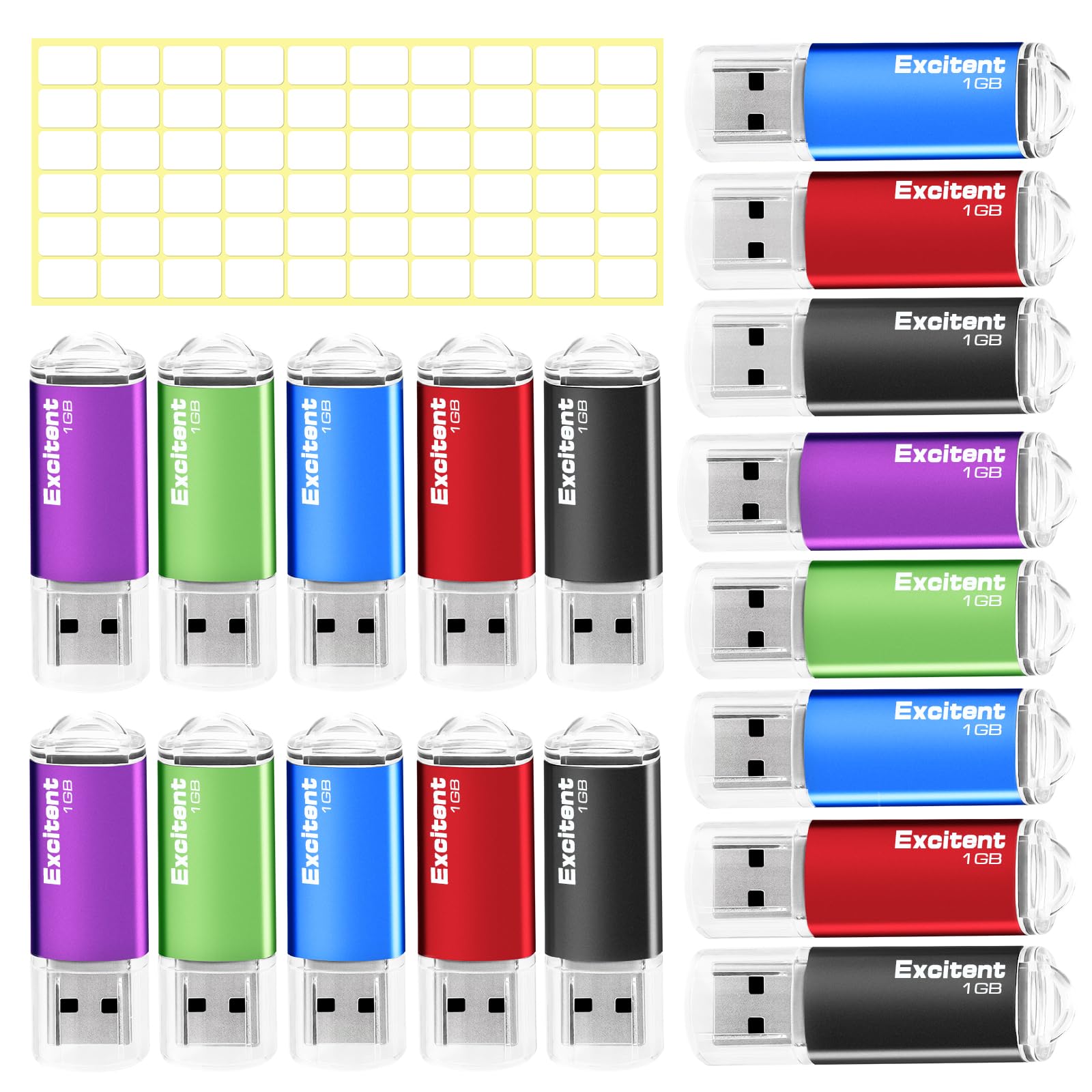 Paquete de 50 Memorias USB 2.0 Mixto de Colores - Unidades