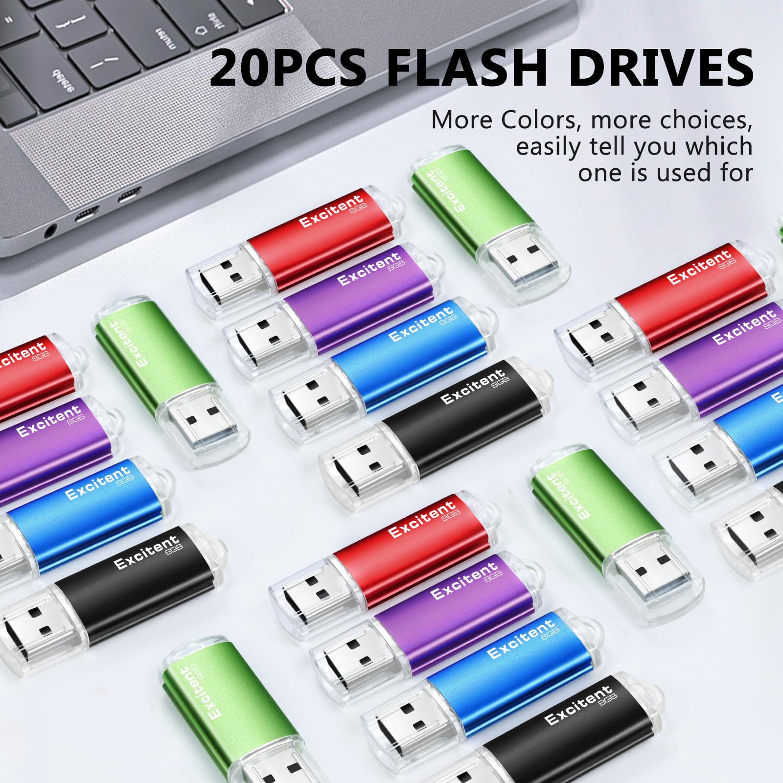 Memoria USB 2.0 de 8GB-20 piezas, Unidad Flash de Alta - Image 3