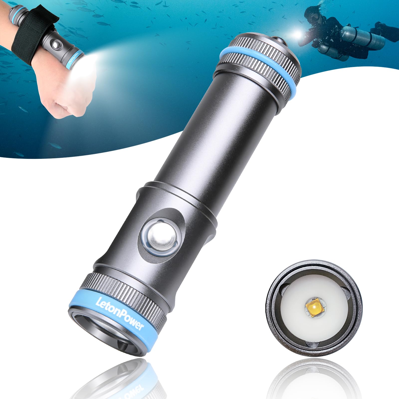 LetonPower Tynny-13FD 2200 Lúmenes Luz de Buceo para