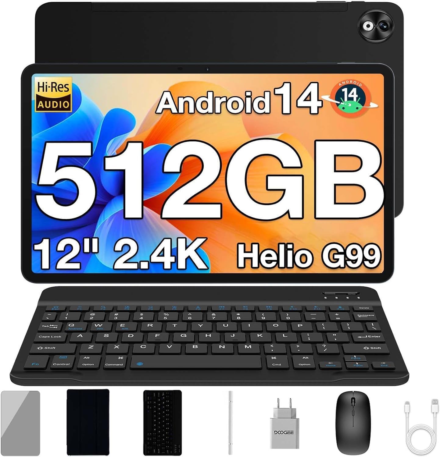 Tableta DOOGEE de 12 pulgadas con teclado Helio G99 Tablets