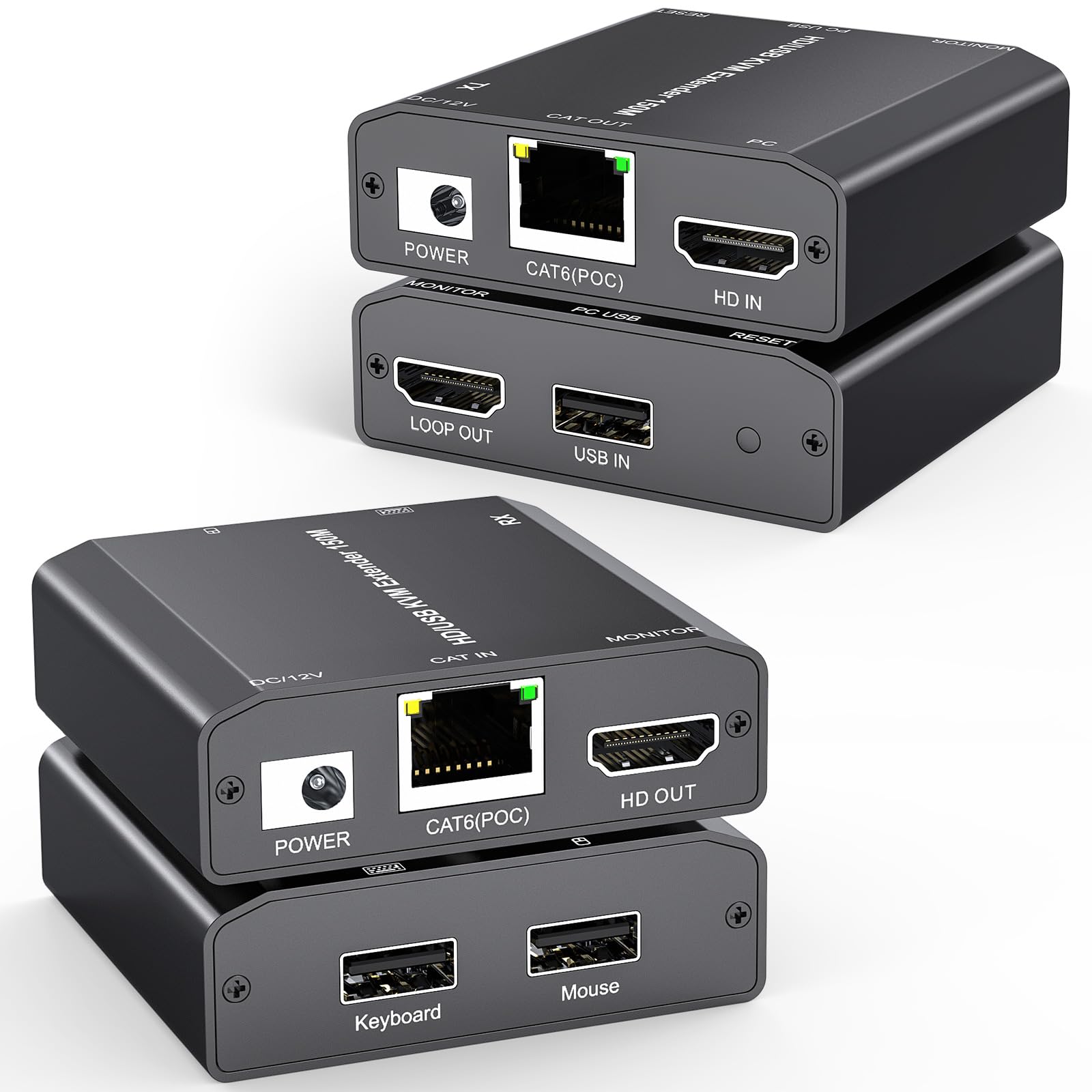 Extensor HDMI USB KVM sobre Cat 6/7 1080P@60Hz KVM Extender