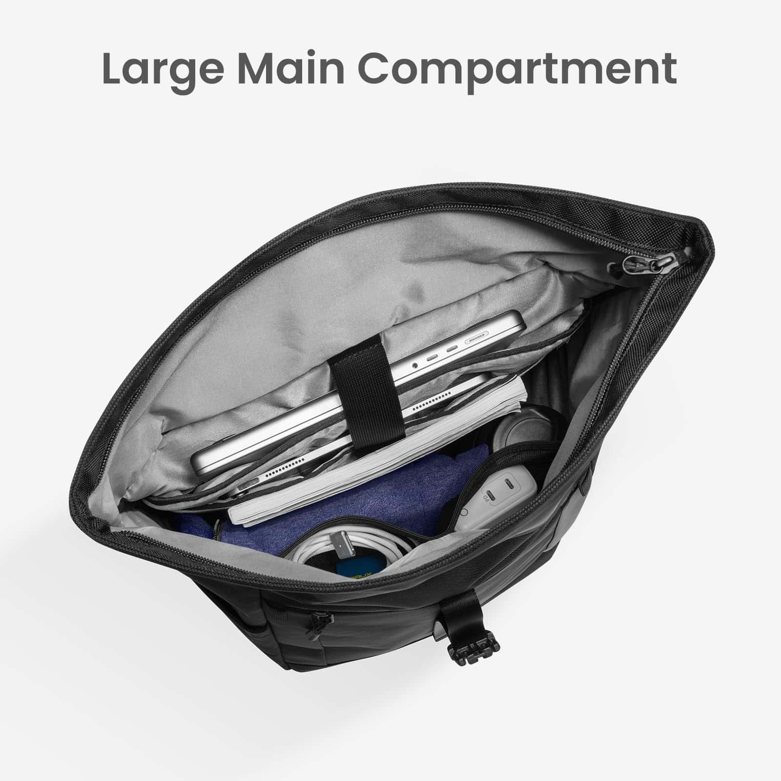 Mochila para laptop tomtoc Rolltop, Resistente al agua, - Image 5