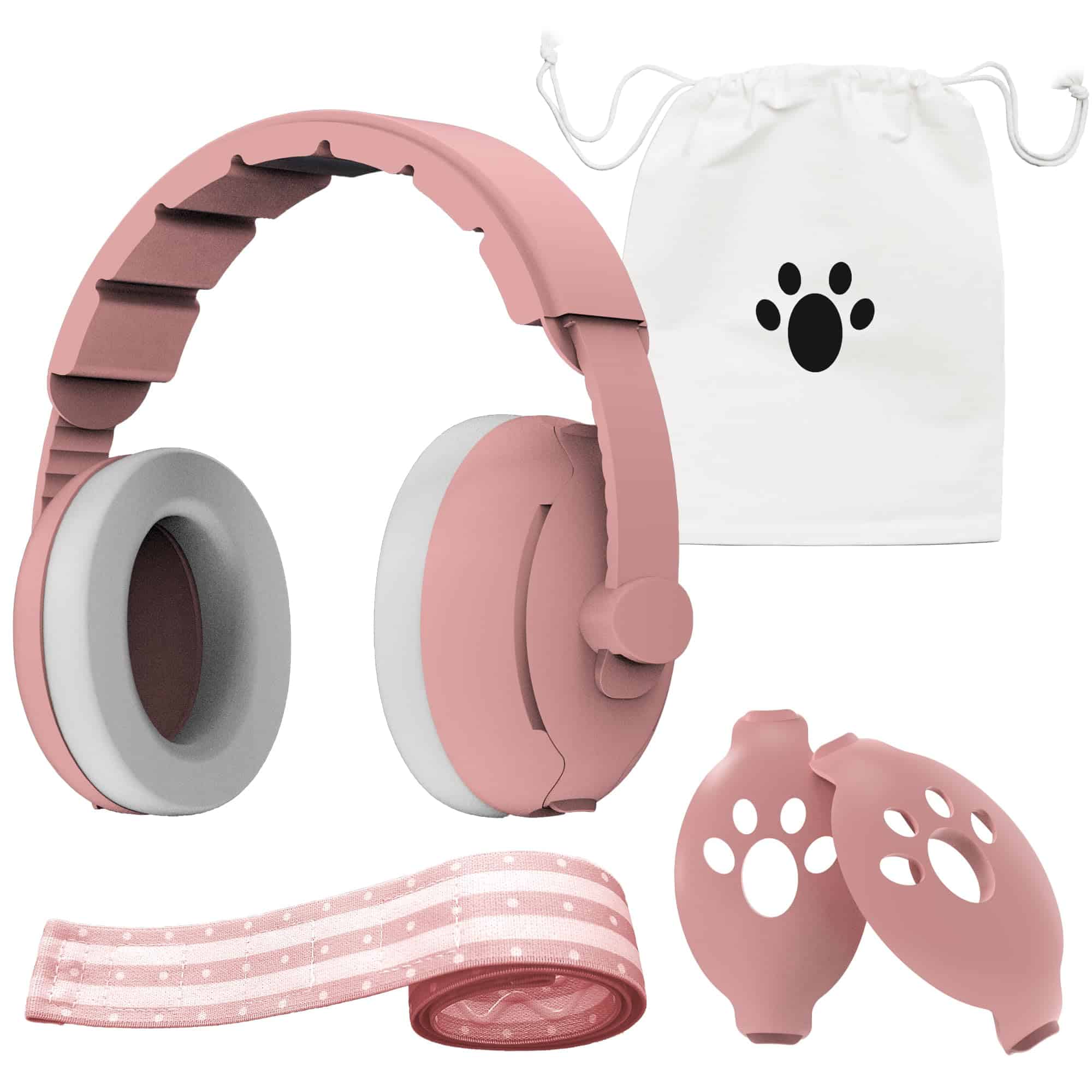 2-en-1 Diadema para Bebés con Protectores Auditivos,
