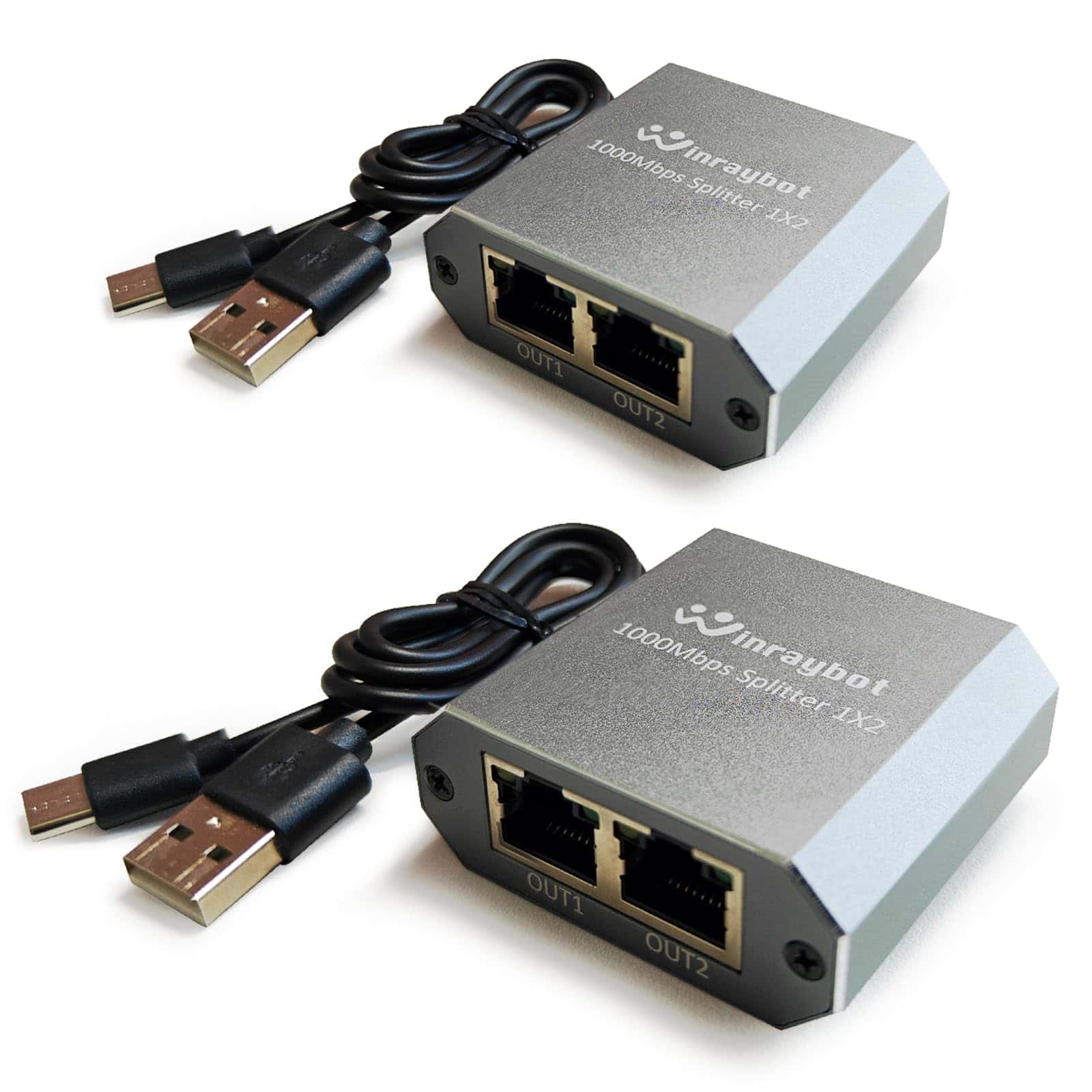 Divisor Ethernet 1 a 2, Switch de 2 Puertos 1000Mbps,