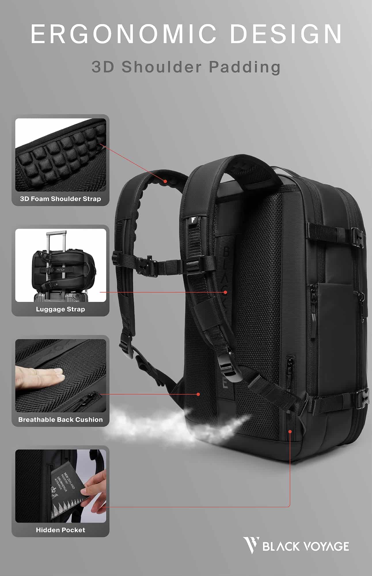 Mochila de Viaje BlackVoyage Vortex con Sistema de Sellado - Image 6