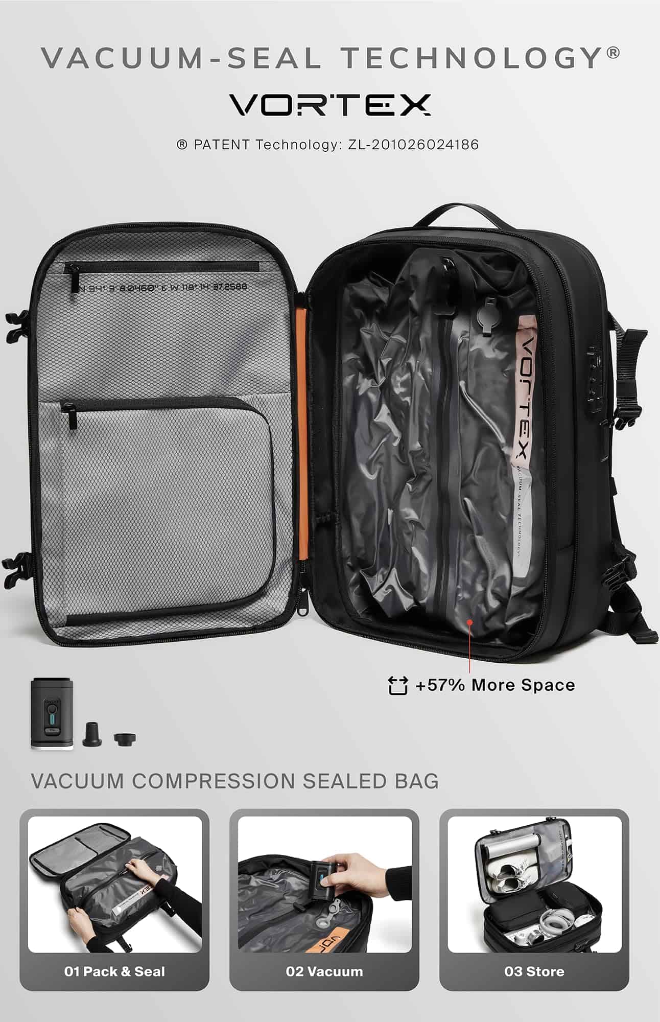 Mochila de Viaje BlackVoyage Vortex con Sistema de Sellado - Image 4