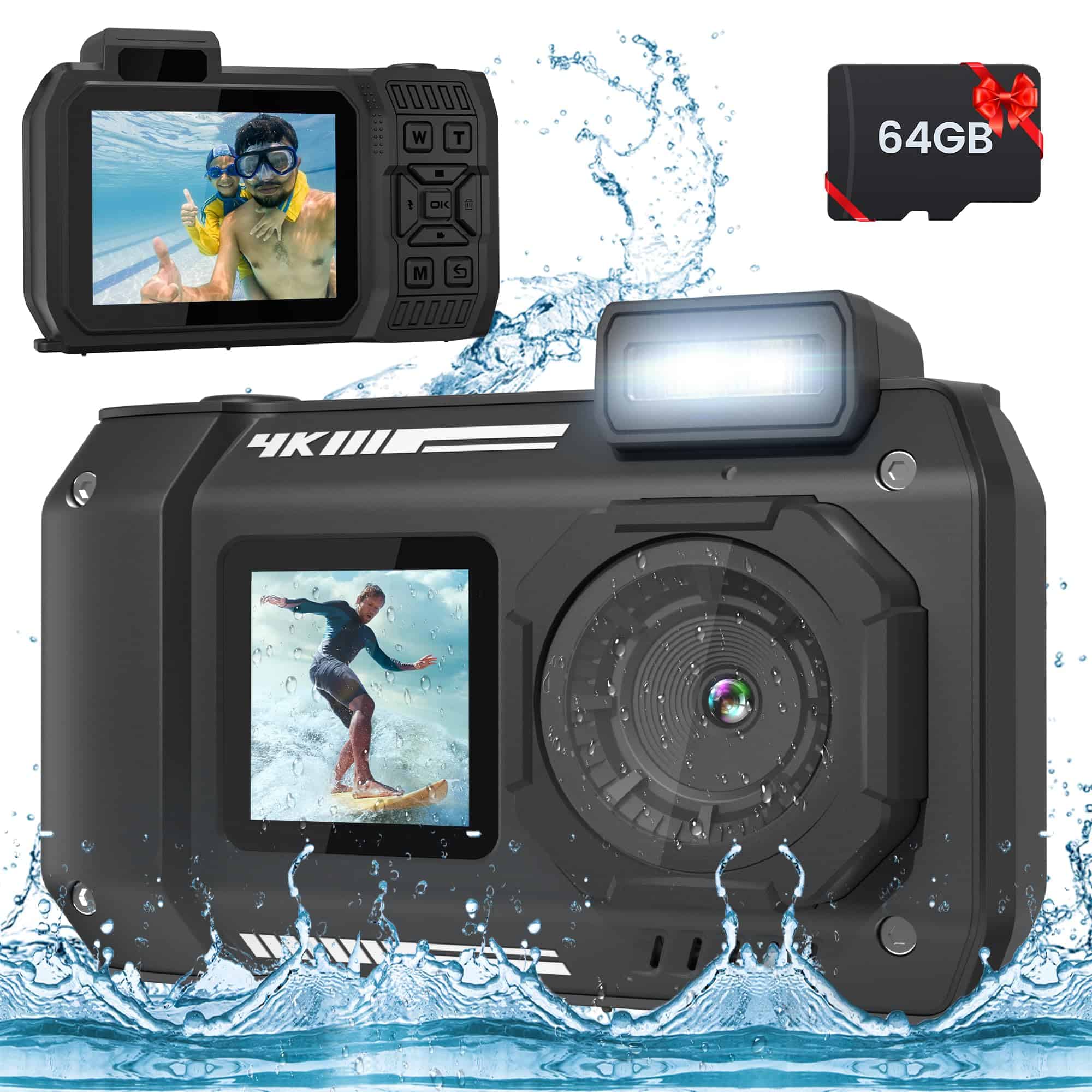 Cámara Submarina de 33FT 4K, 48MP Cámara Impermeable con