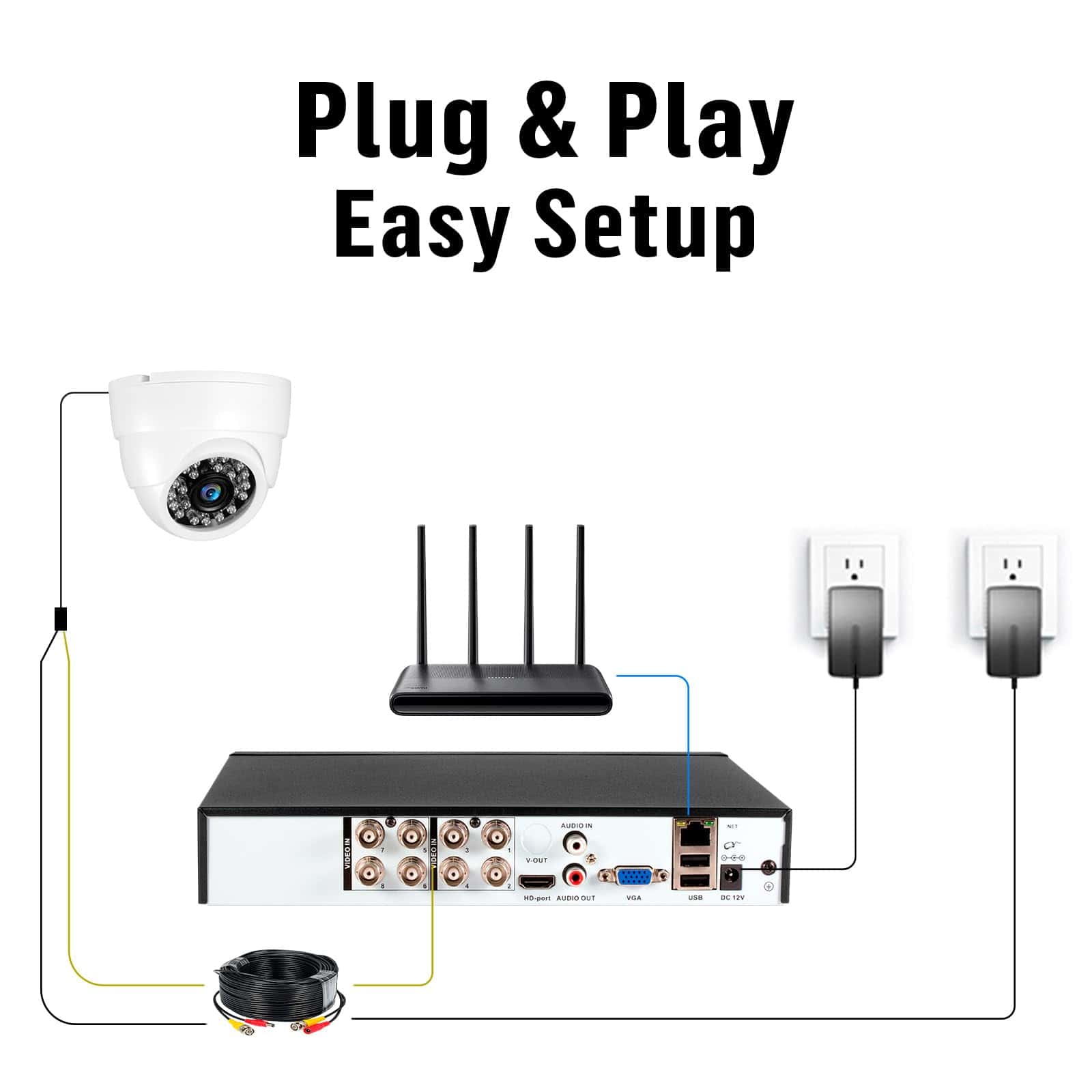 Sistema de cámara de seguridad de vigilancia Fuers 8CH - Image 8