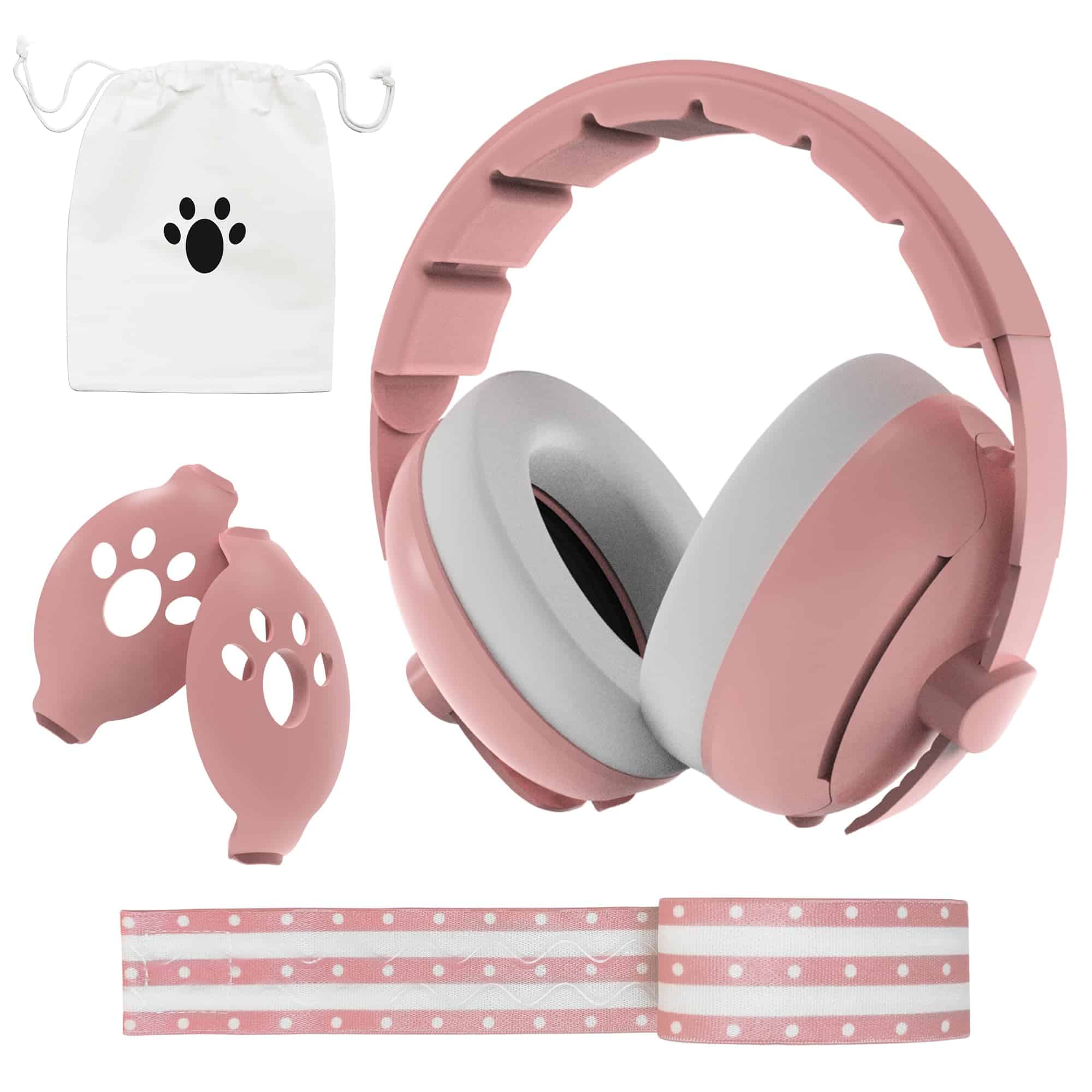Protectores de oídos para bebés Moonybaby 2 en 1, cómodos