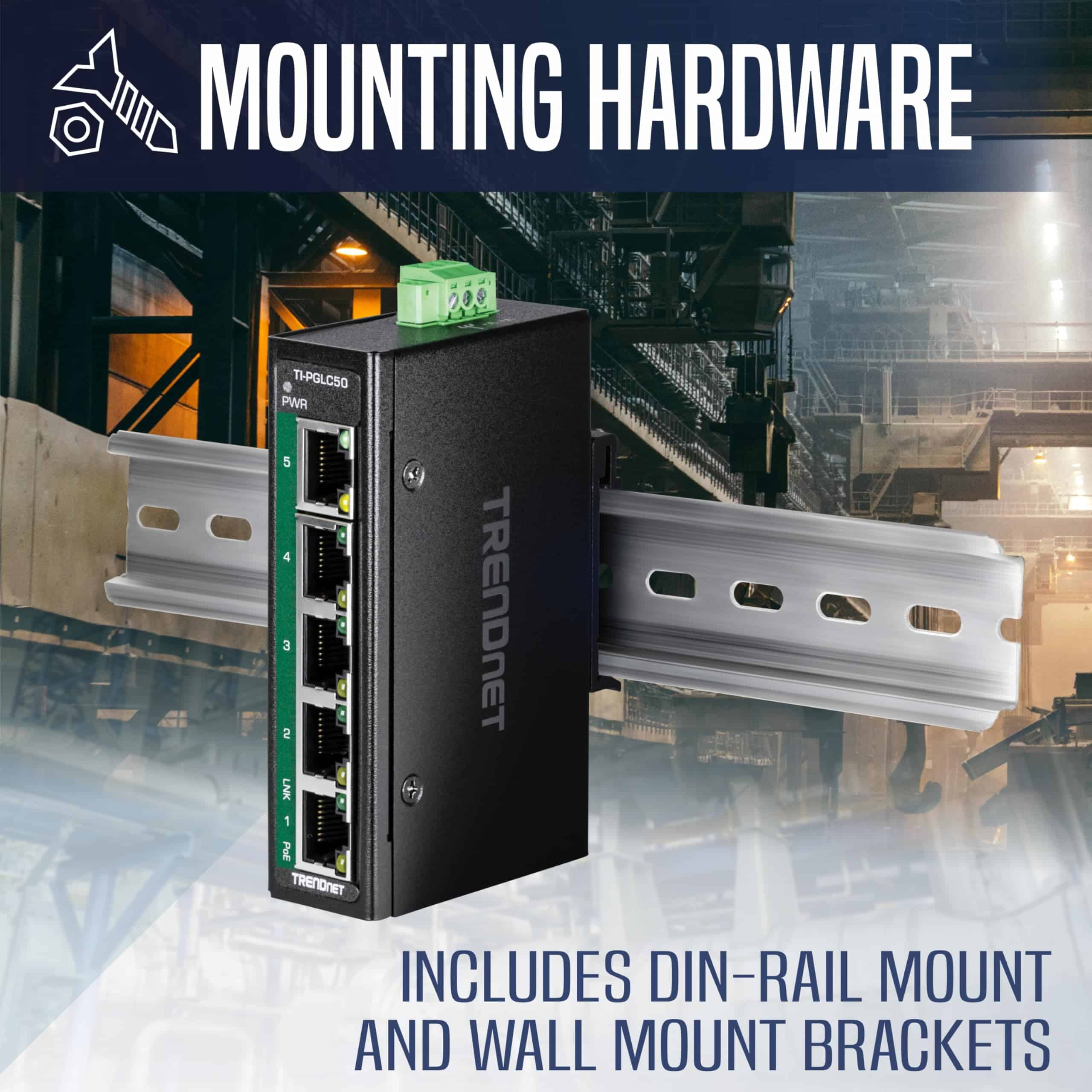 Switch Mini Industrial Gigabit PoE+ DIN-Rail de 5 Puertos - Image 7