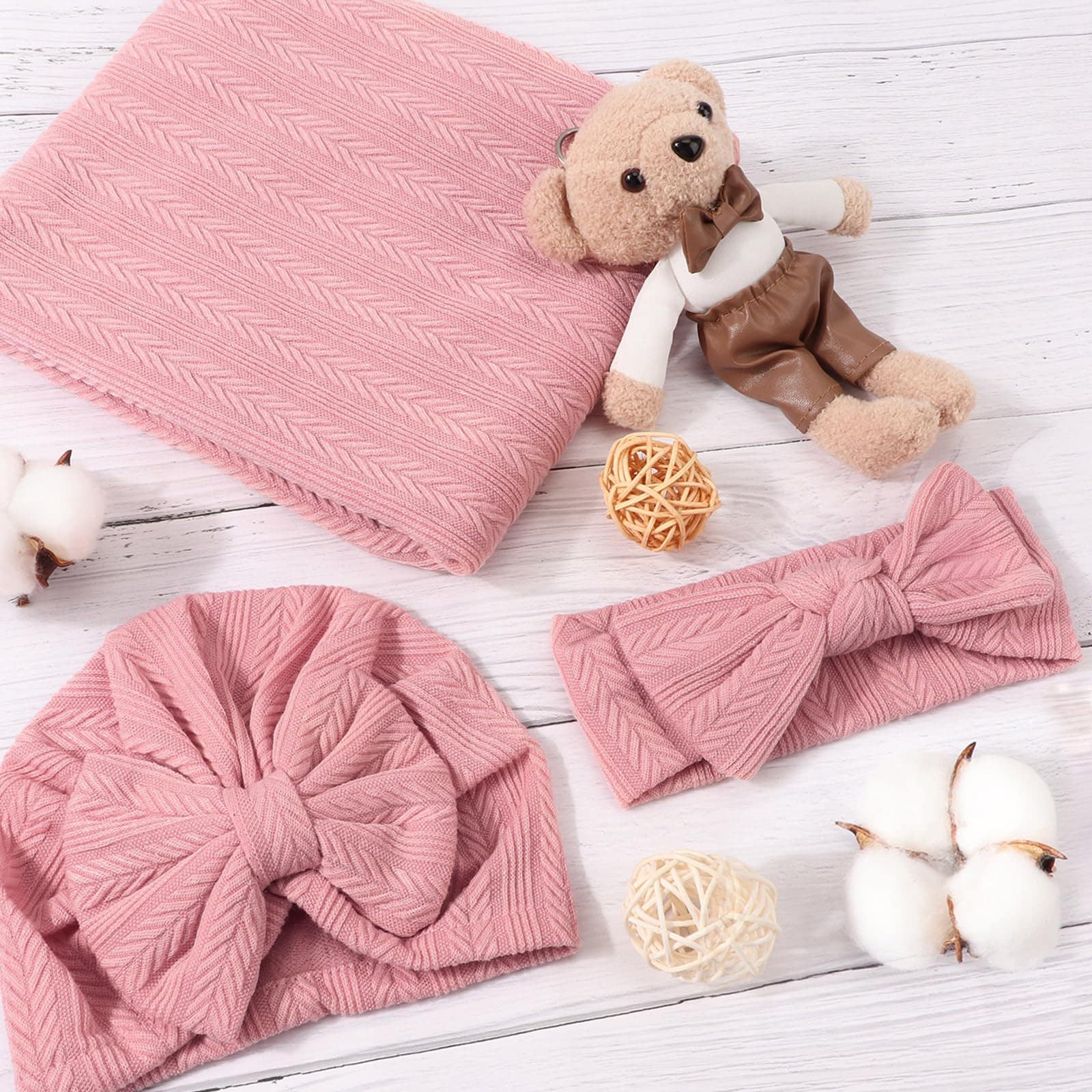 Mantas para Envolver a Bebé BQUBO para Niñas, Set de 4 - Image 8
