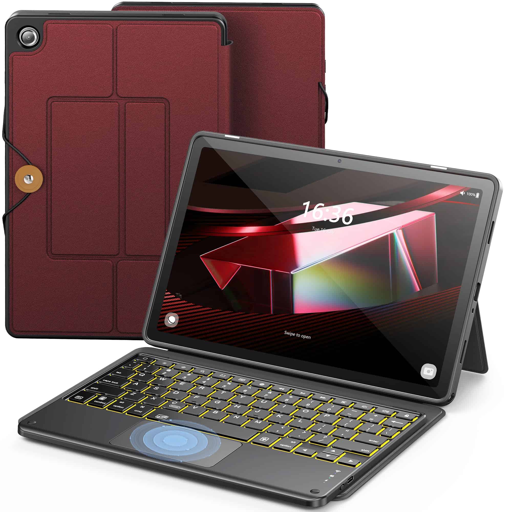 Funda de teclado INFILAND para Samsung Galaxy -Borgoña