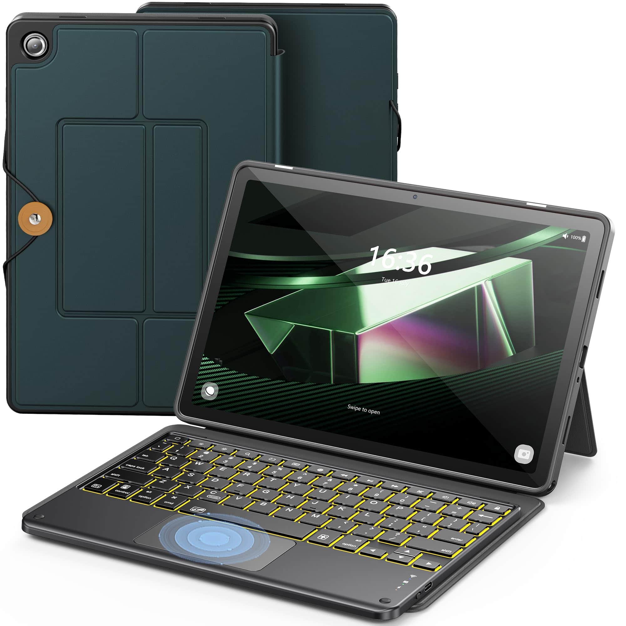 Estuche de teclado INFILAND para Samsung -Verde medianoche