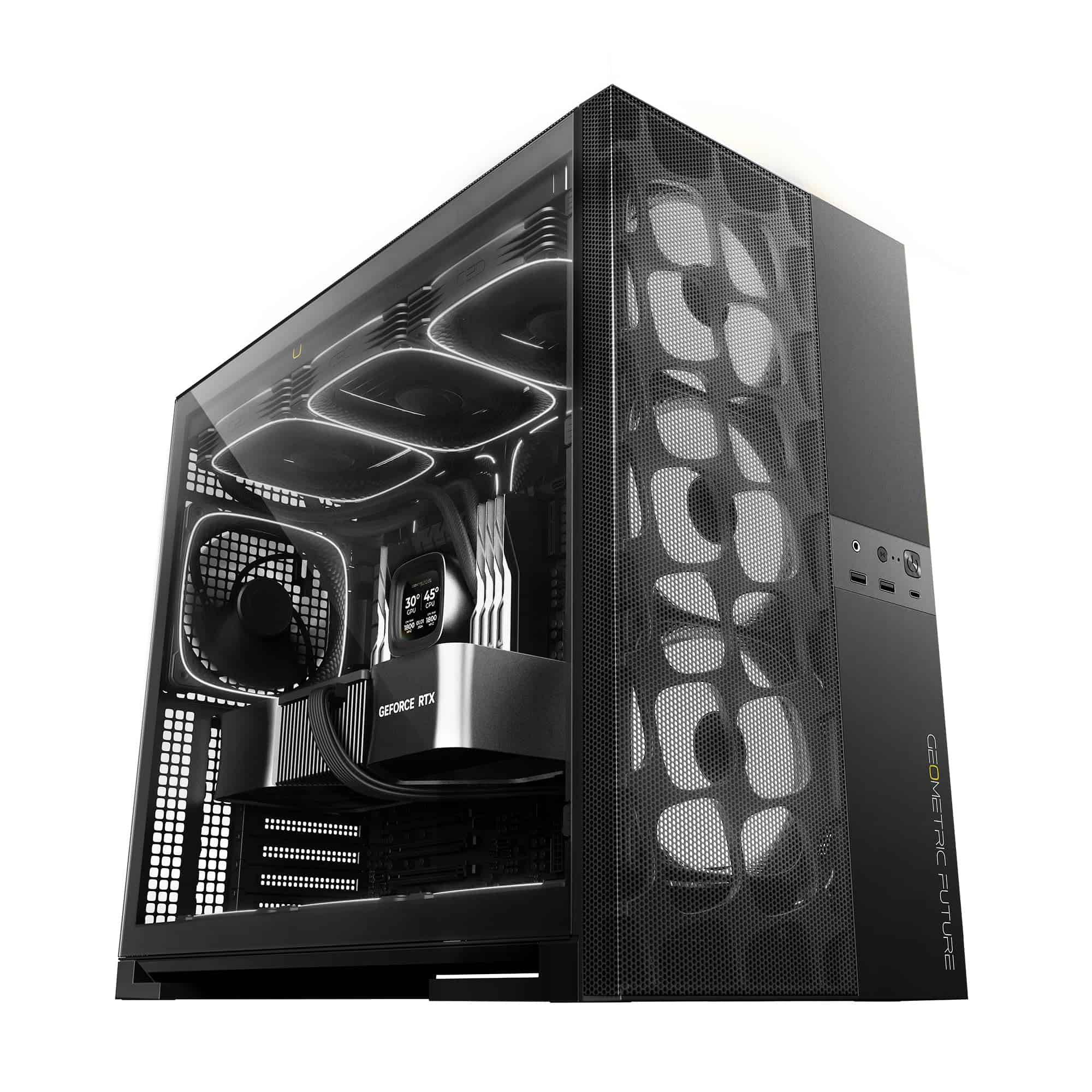 Torre Media Futuro Geométrico M5 con Panel de Malla de