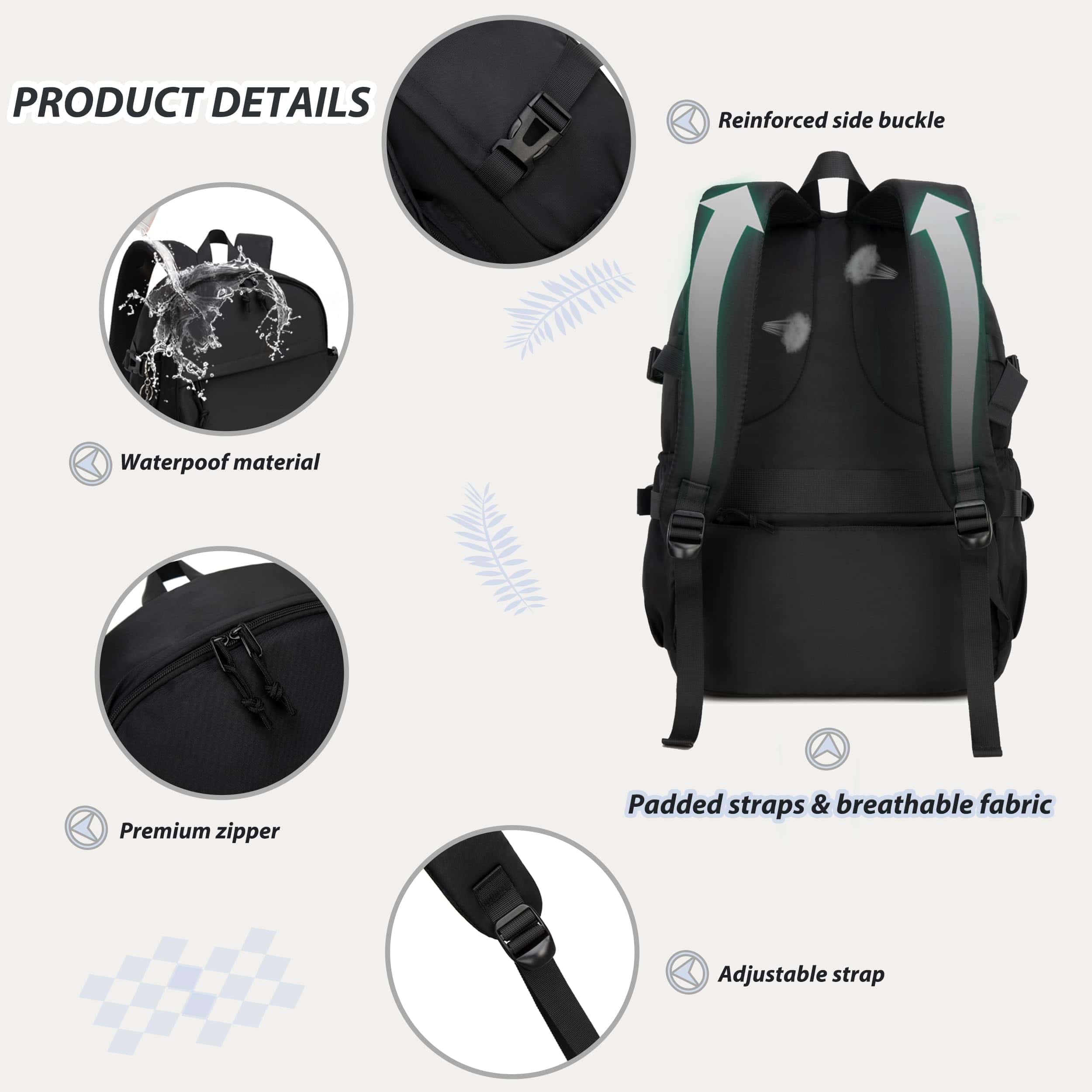 Mochila de la Universidad Caoroky knight para Hombres - Imagen 7