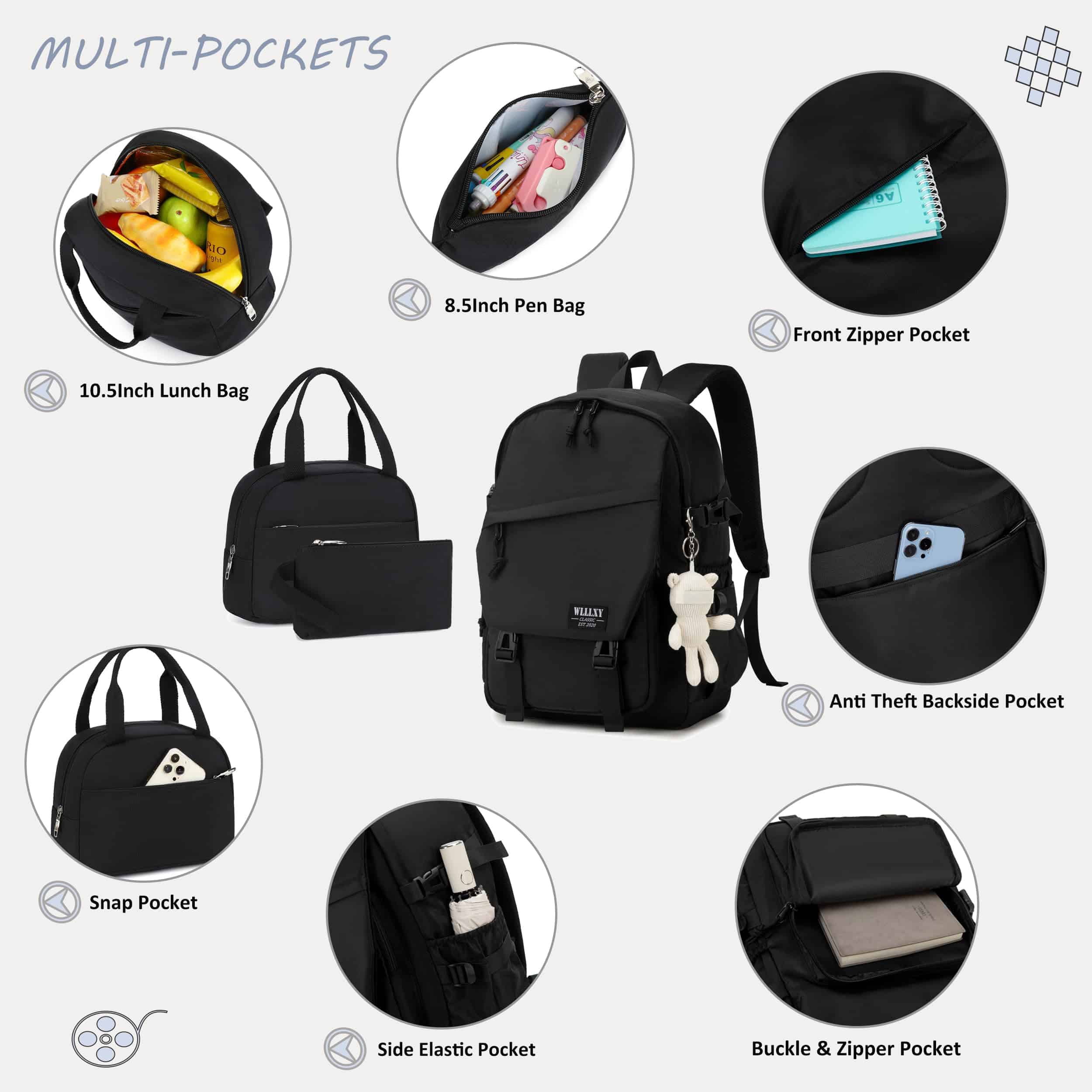 Mochila de la Universidad Caoroky knight para Hombres - Imagen 4