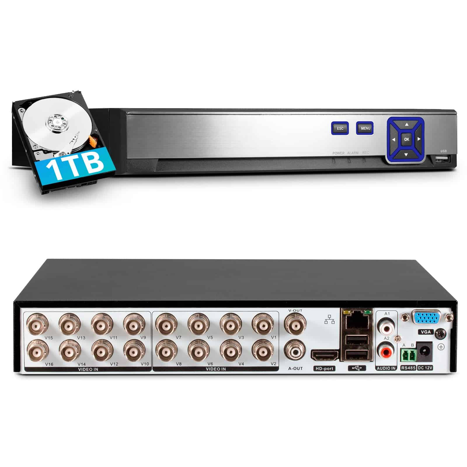 Grabador de seguridad DVR de 16 canales TOWODE compatible