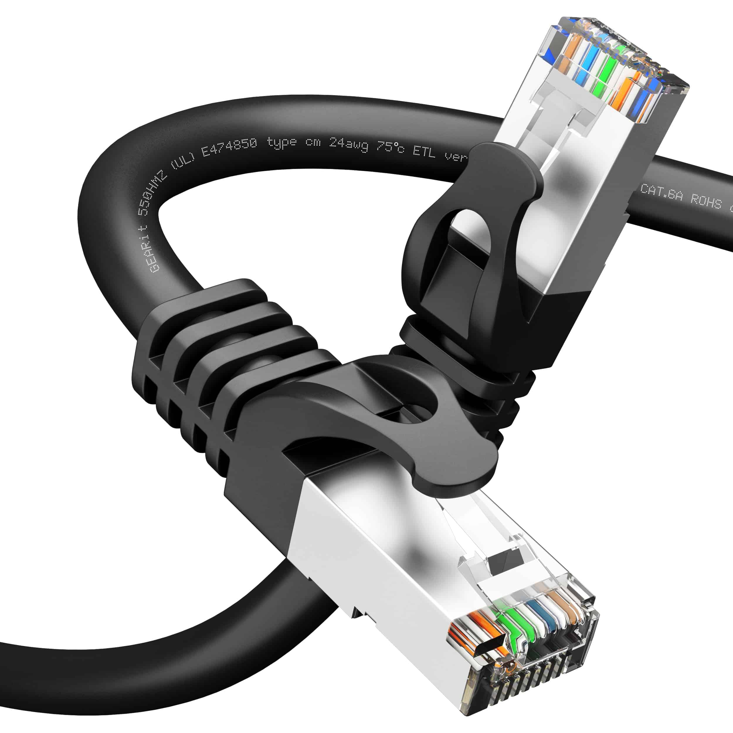 Cable Ethernet GEARit Cat6A (100 pies, Negro) 10Gbps
