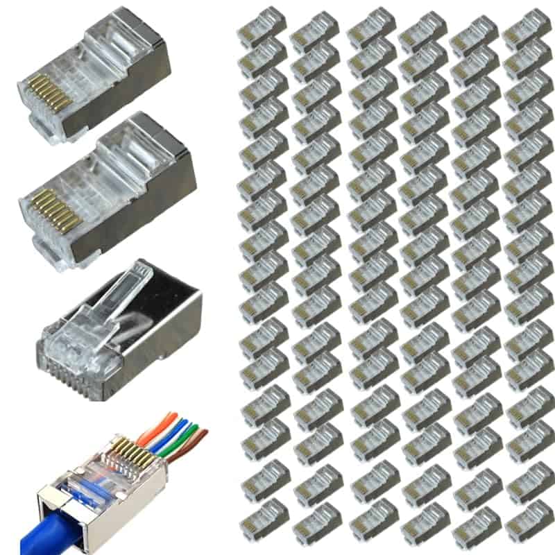 Conector RJ45, paquete de 100 CAT.5E, Cat6, CAT.7 blindado
