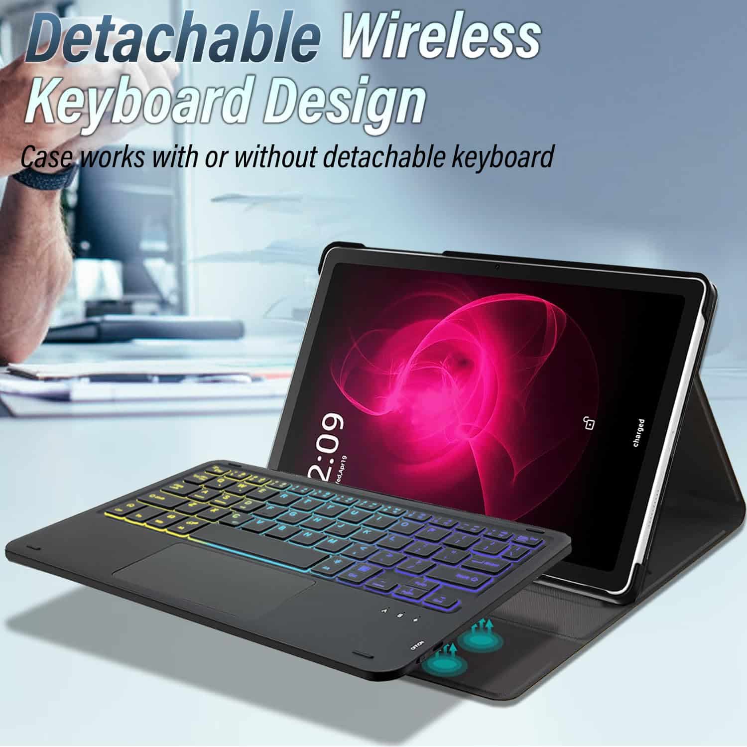 Funda de teclado retroiluminado con panel táctil para la - Image 4