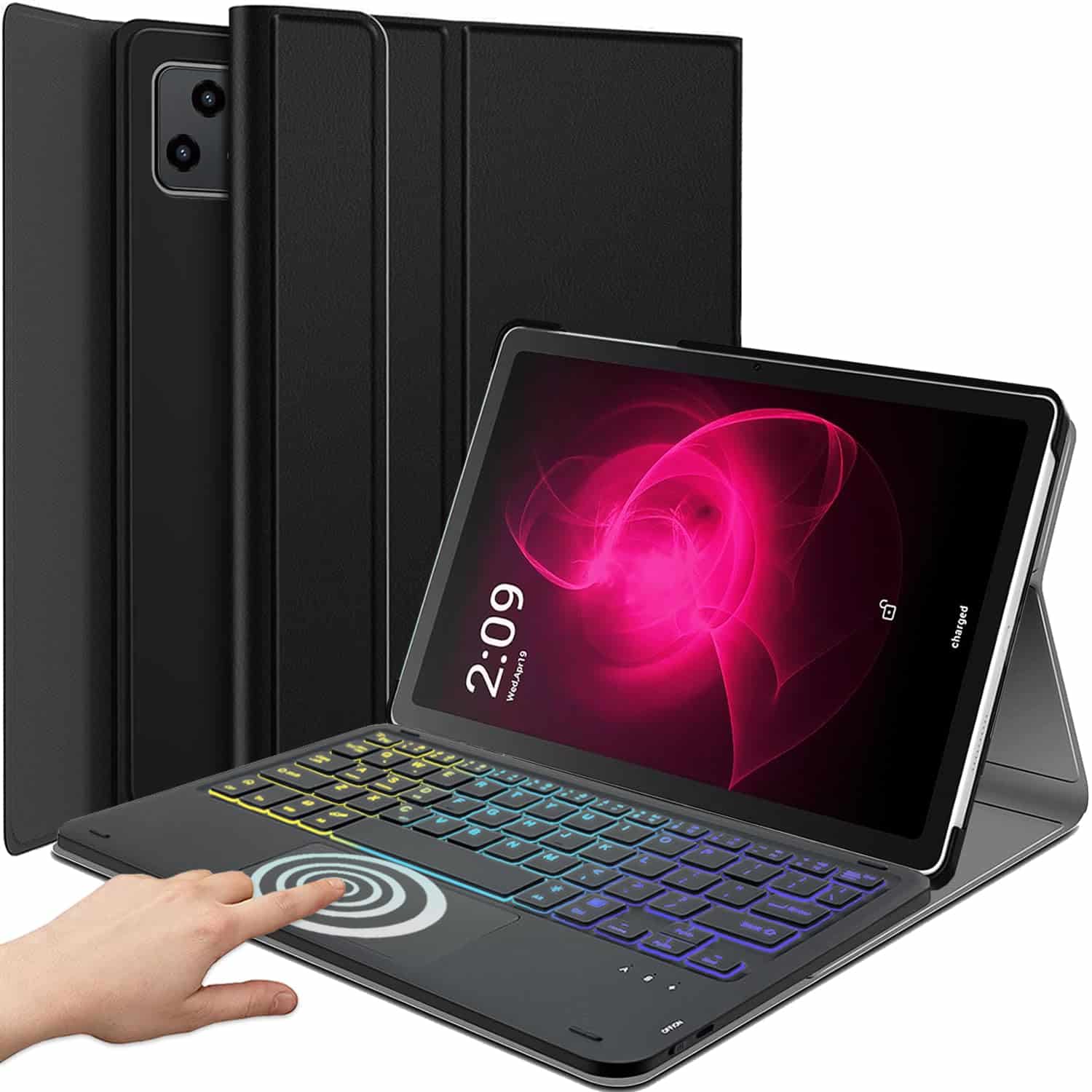 Funda de teclado retroiluminado con panel táctil para la