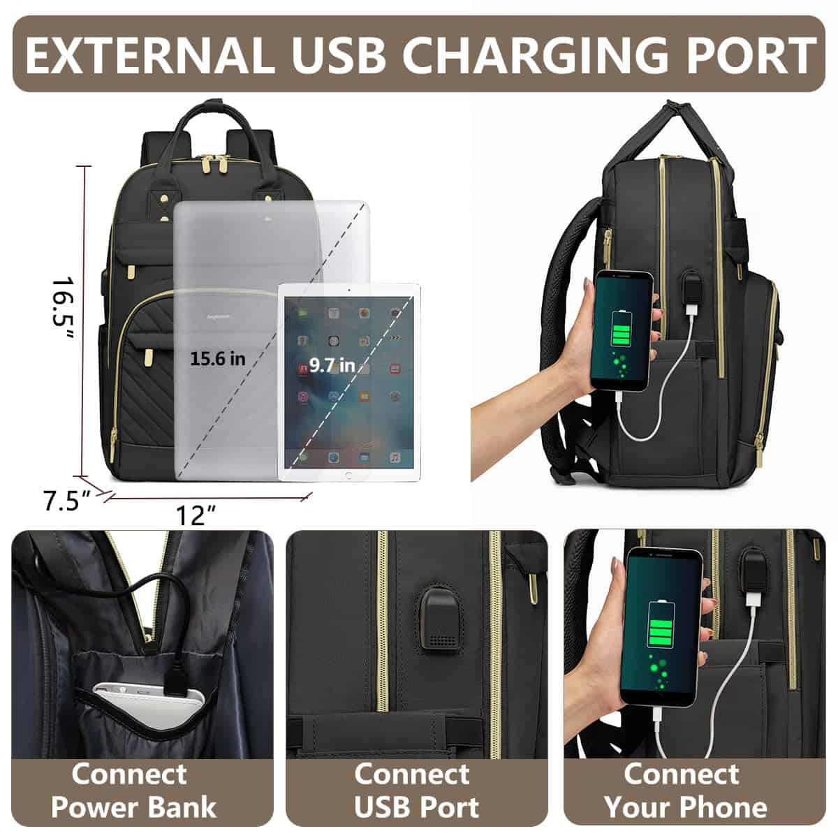 Mochila bagswan para Mujer Bolso de Laptop - Mochila de - Image 5