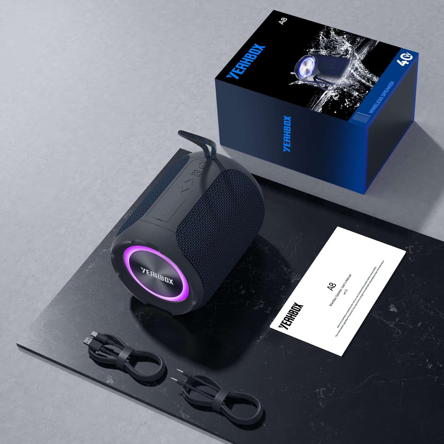 Altavoz Bluetooth Portátil YEAHBOX con Estéreo, Impermeable - Image 7