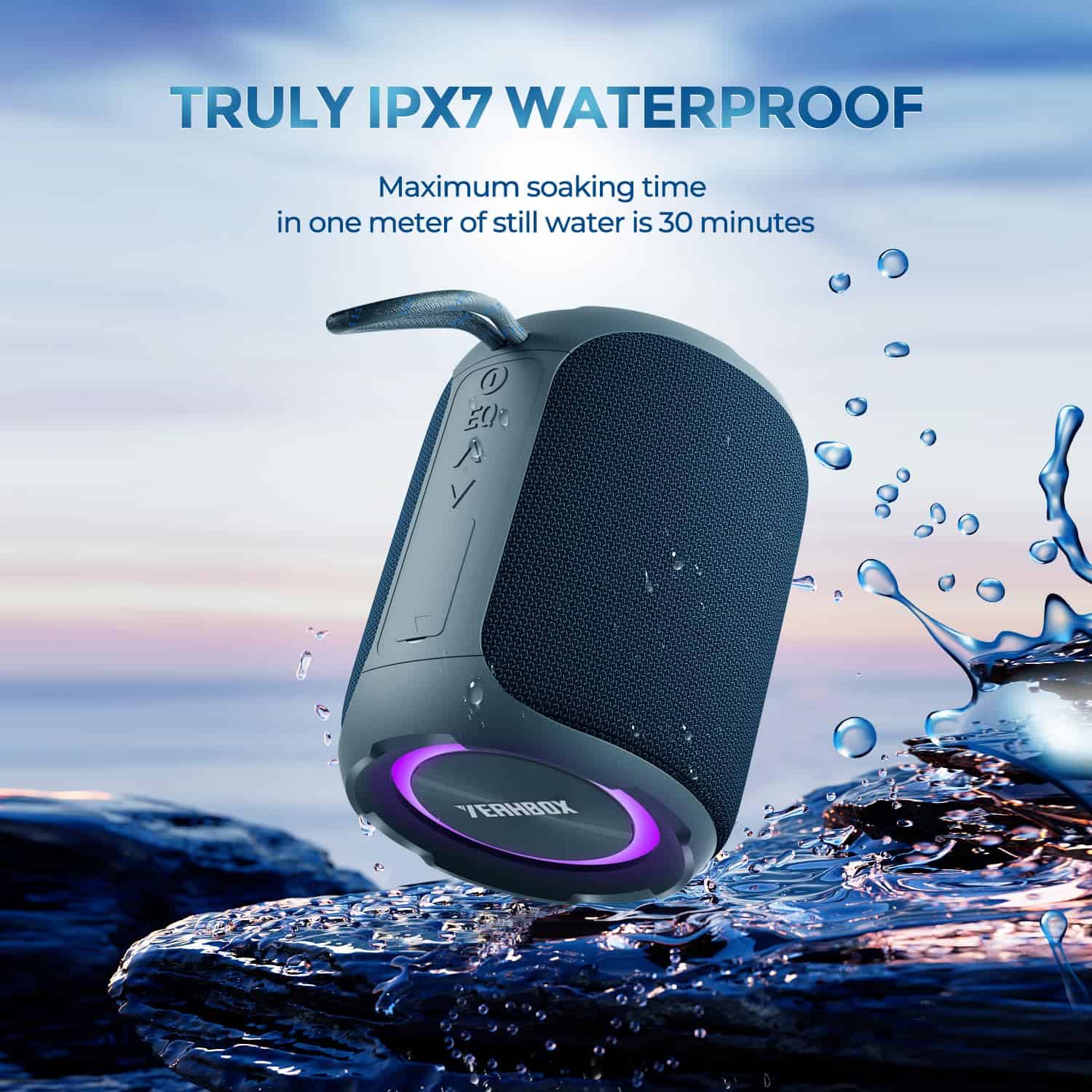 Altavoz Bluetooth Portátil YEAHBOX con Estéreo, Impermeable - Image 4