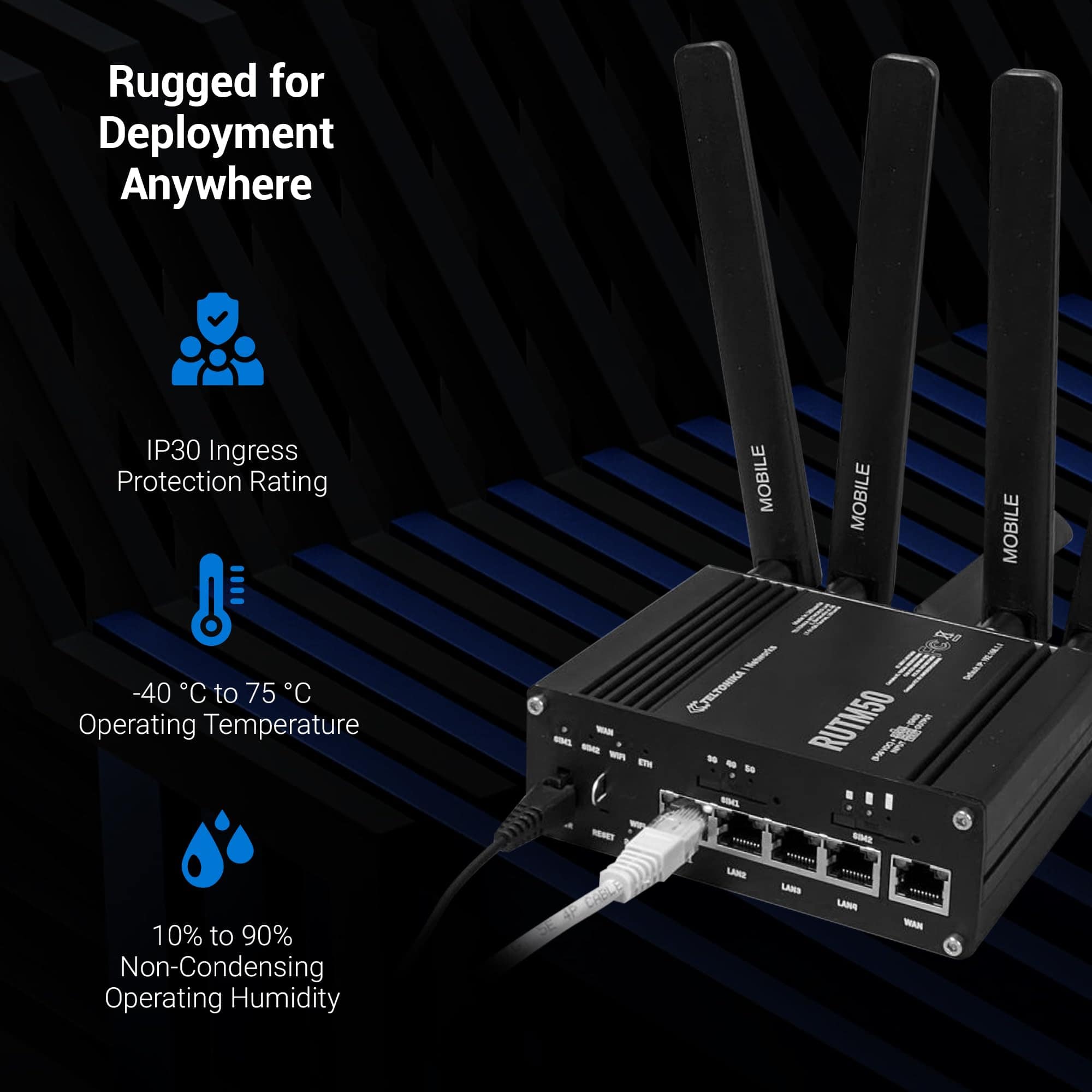 Router WiFi Teltonika RUTM50 con Ranura para Doble Tarjeta - Image 5