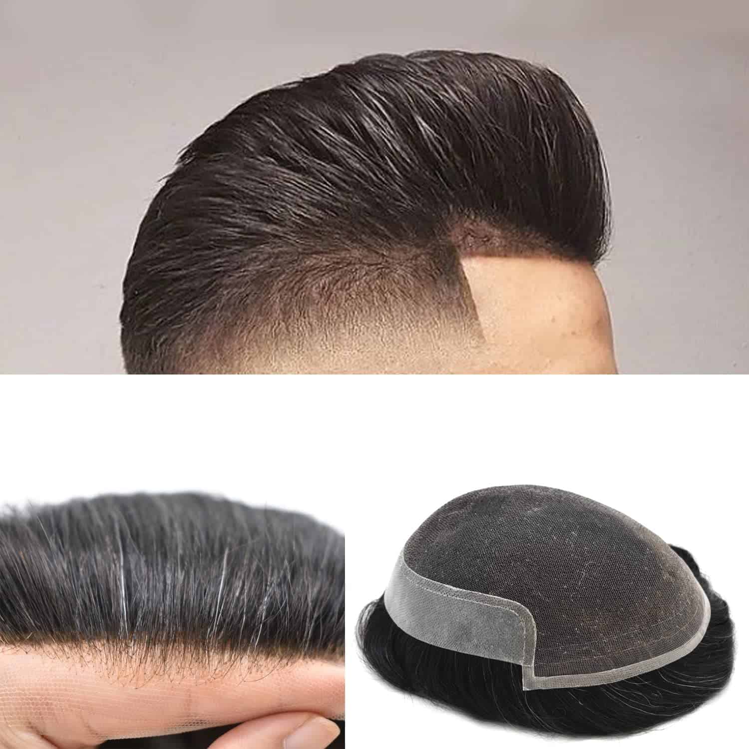 Toupee de Cabello Humano para Hombres de 6"X9" Sistema de - Imagen 5