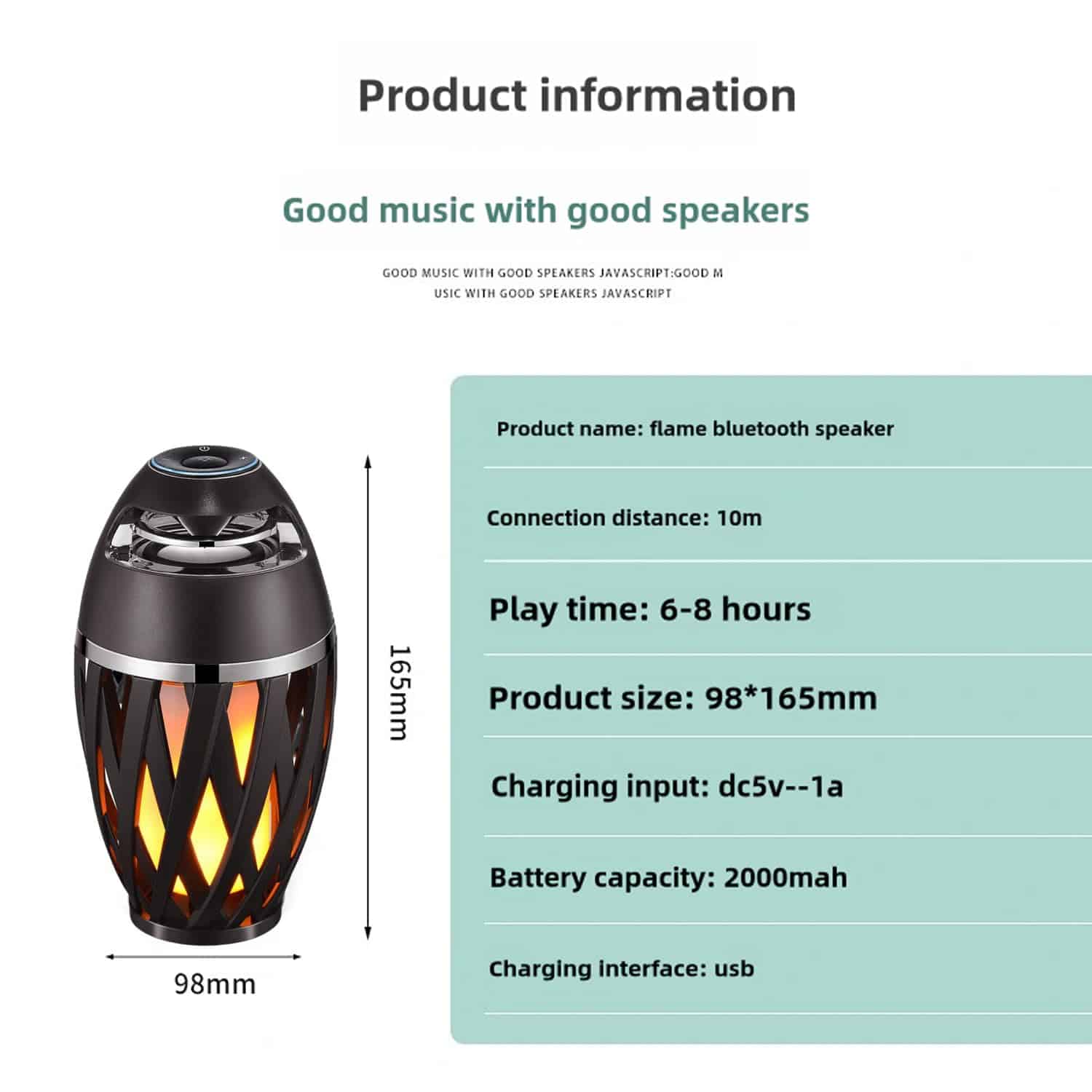 Altavoz Bluetooth Exterior JinXiHua 2 Pack, Altavoz LED - Image 3