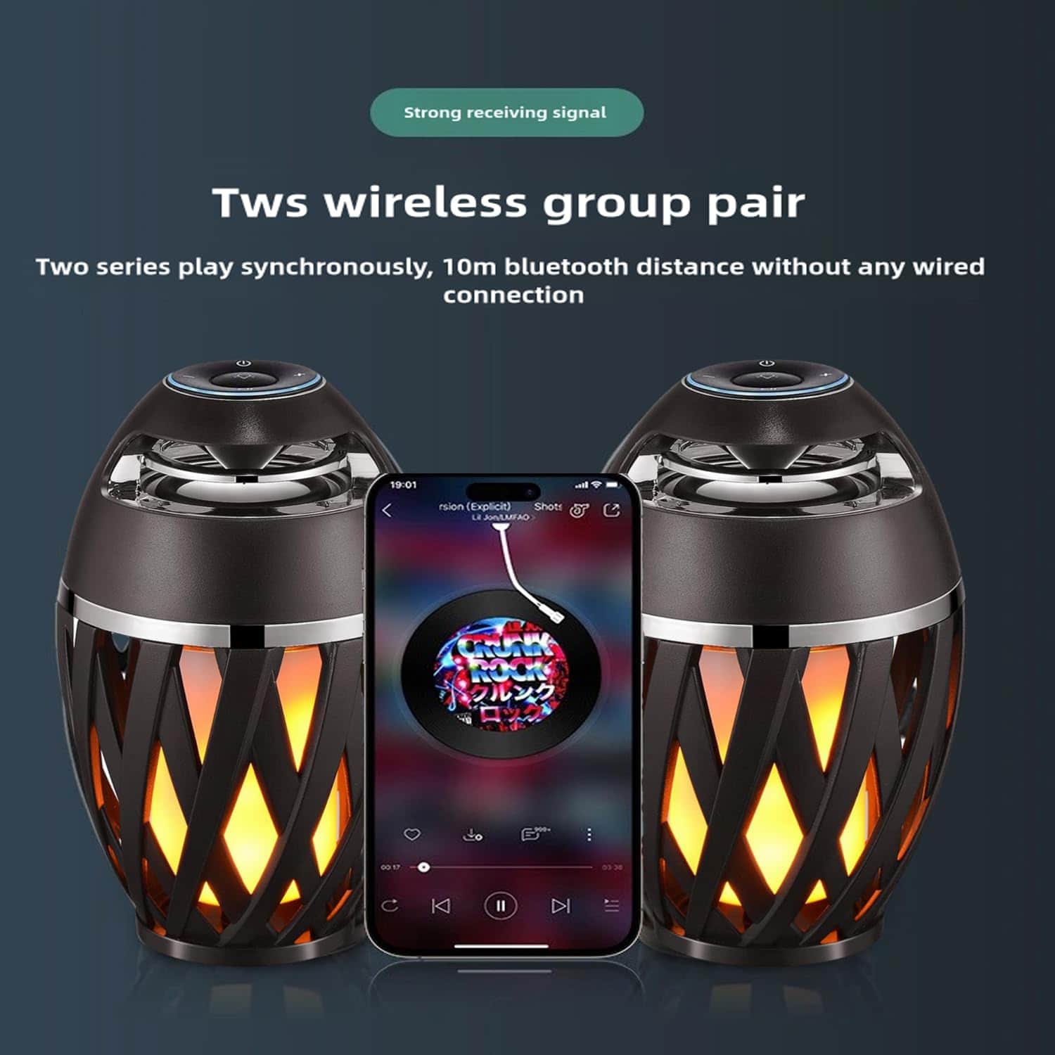 Altavoz Bluetooth Exterior JinXiHua 2 Pack, Altavoz LED - Image 4