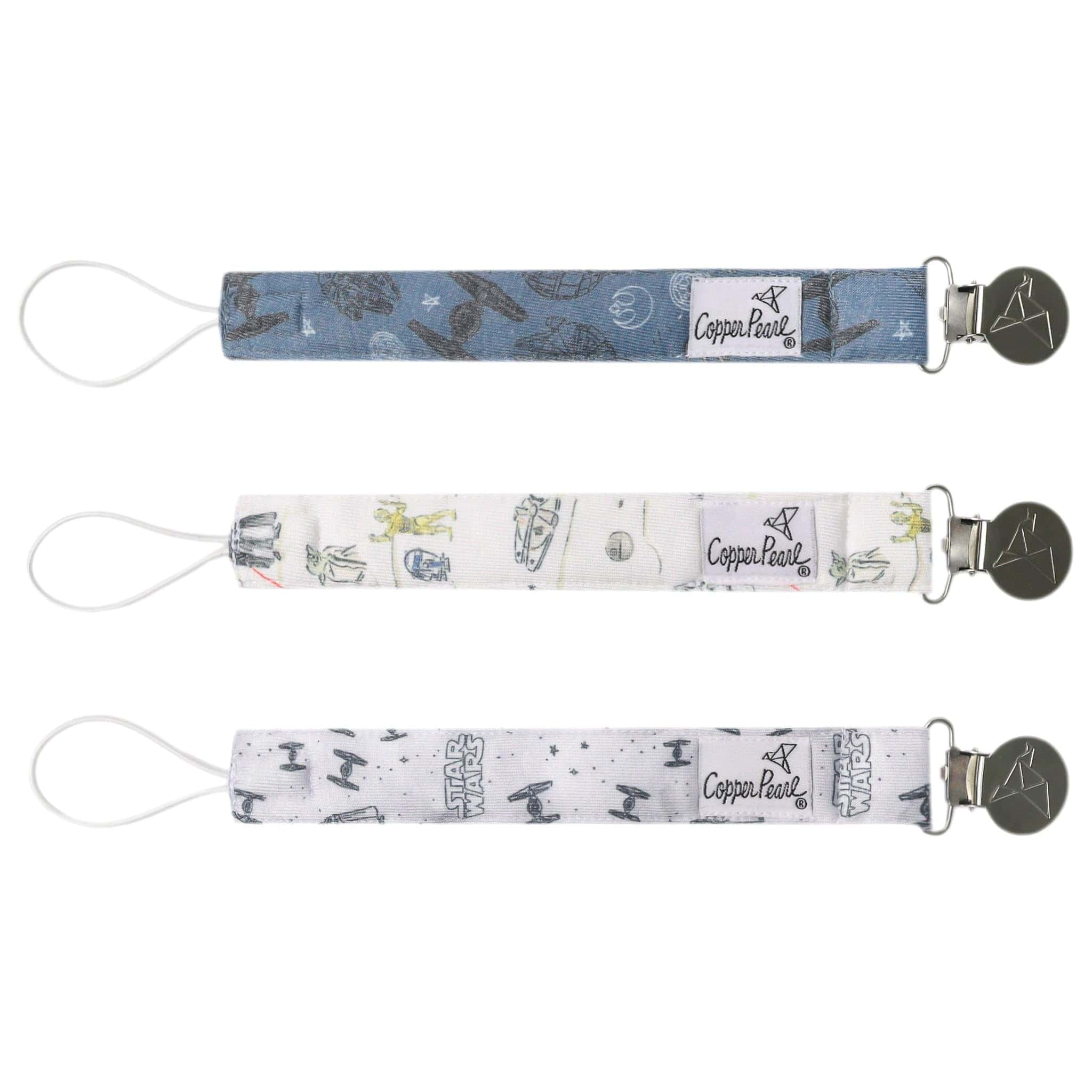 Set de 3 clips para chupetes “Tatooine” por Copper Pearl