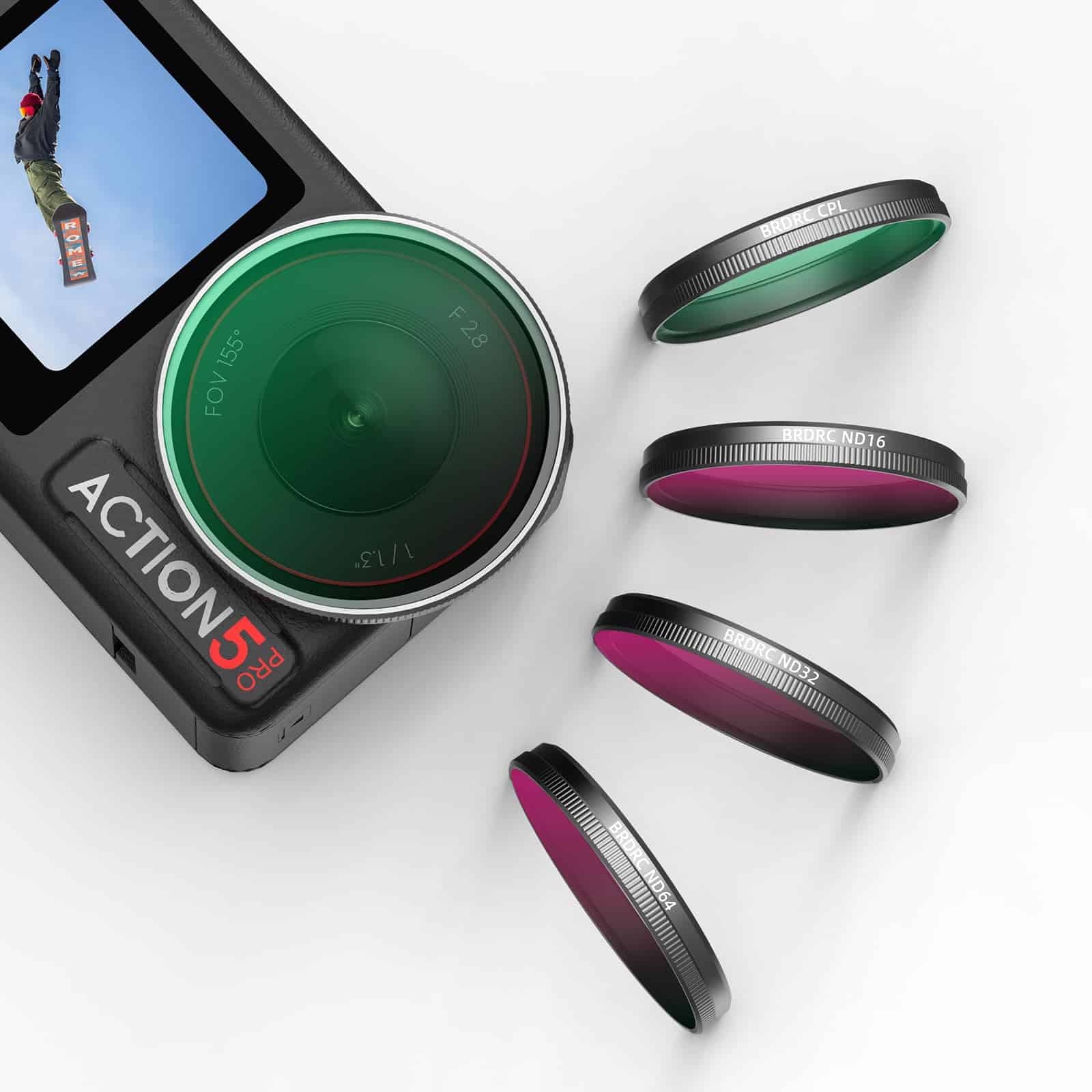 BRDRC Filtro ND para DJI Osmo Action 5 Pro Action 4 3, Set