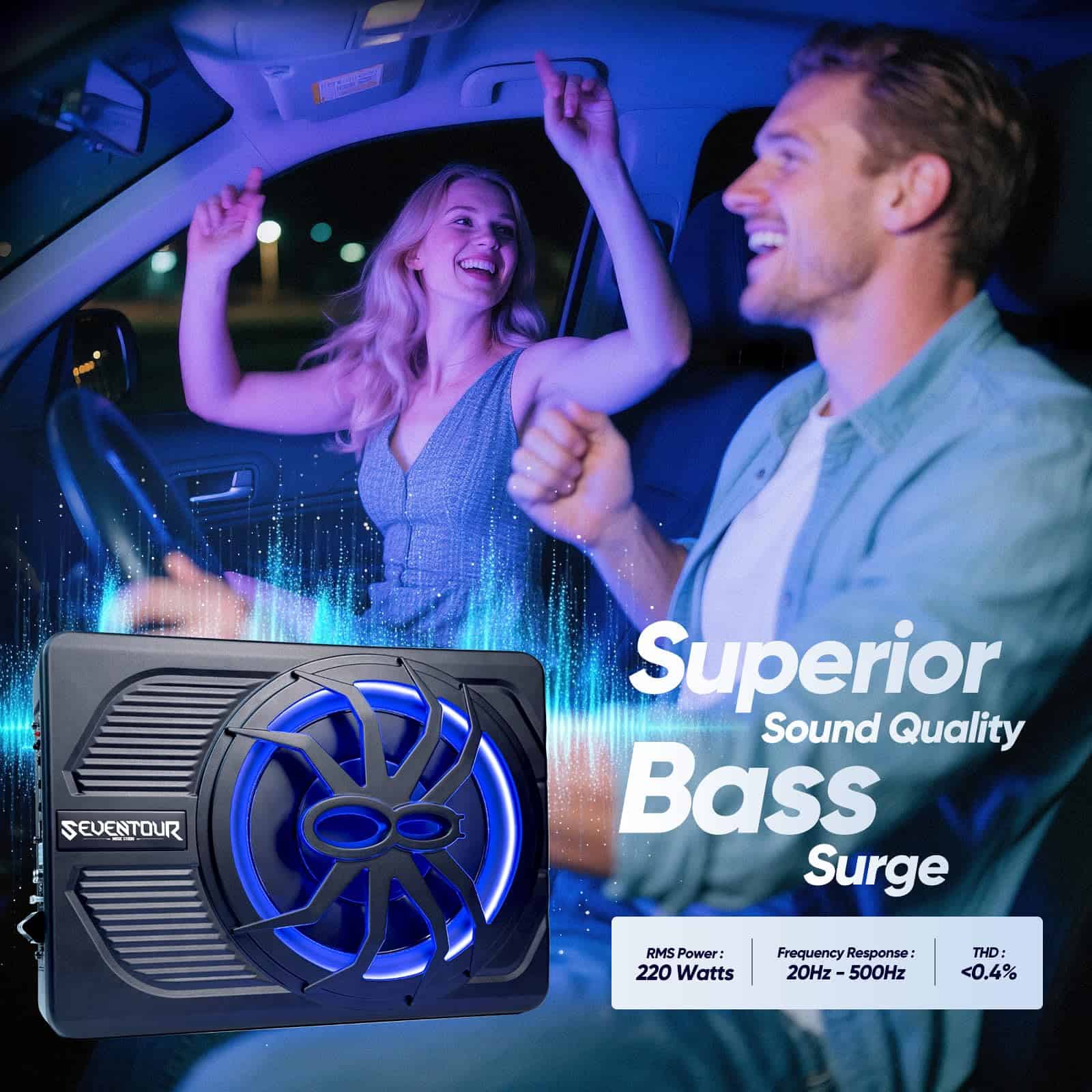 Subwoofer para Coche de 10" Actualizado 800W Slim Bajo el - Image 8