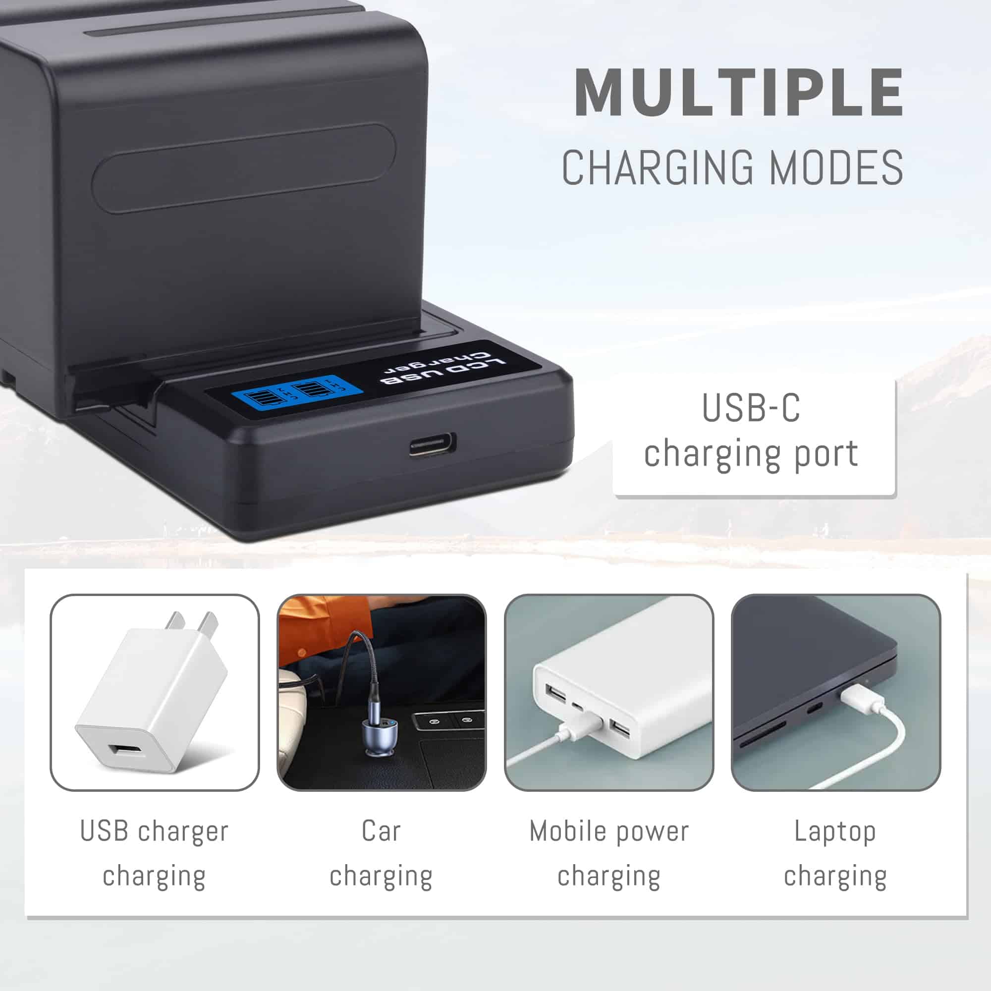 Batería NP-F970 7800MAH, 2 Paquetes, Compatible con Sony - Imagen 5