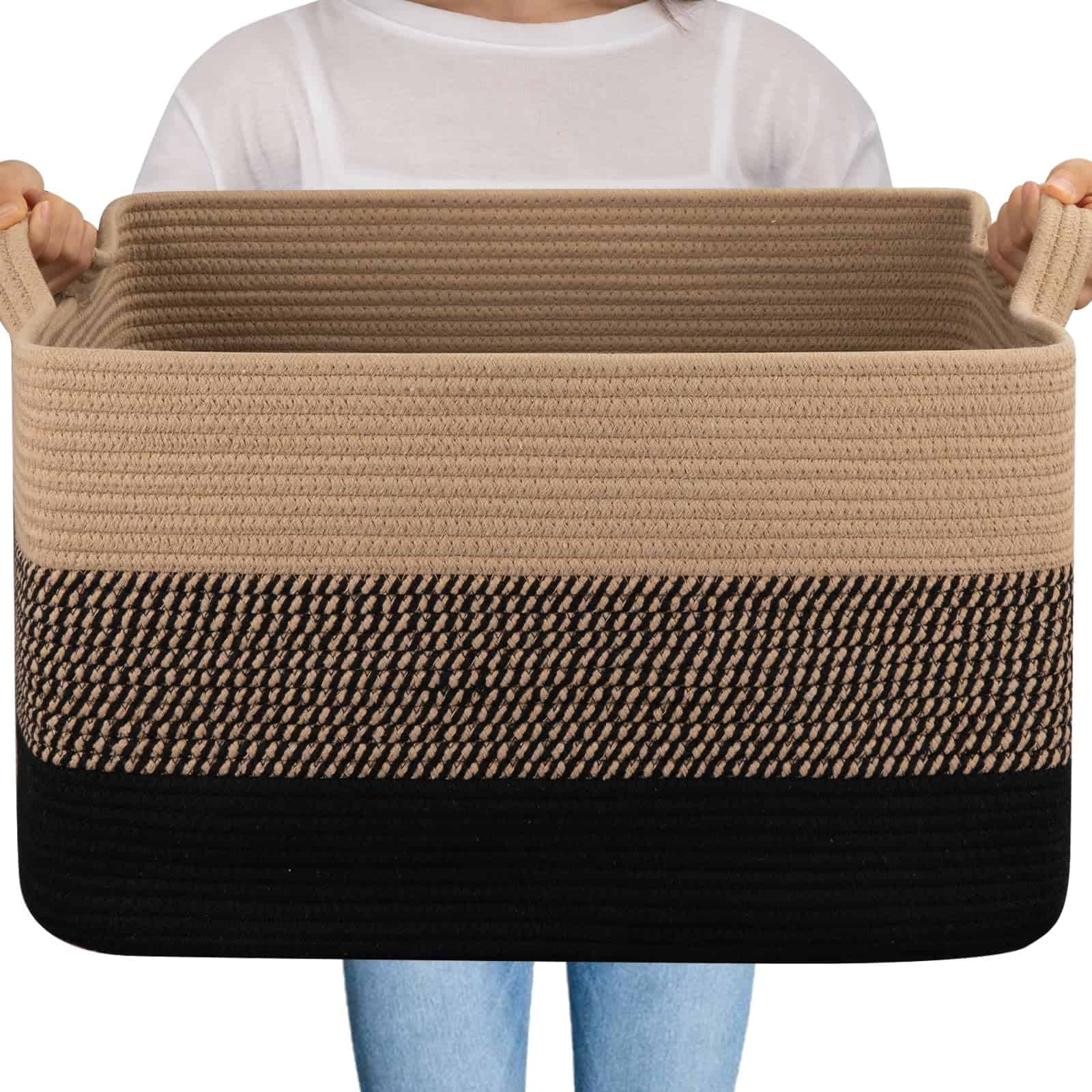 Cesto Grande de Almacenamiento OIAHOMY, Cesto de Mimbre de