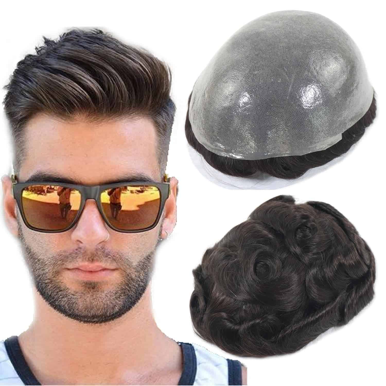 Tupé de Hombre Ultra Fino de Piel de 0.06mm de Blazingfire