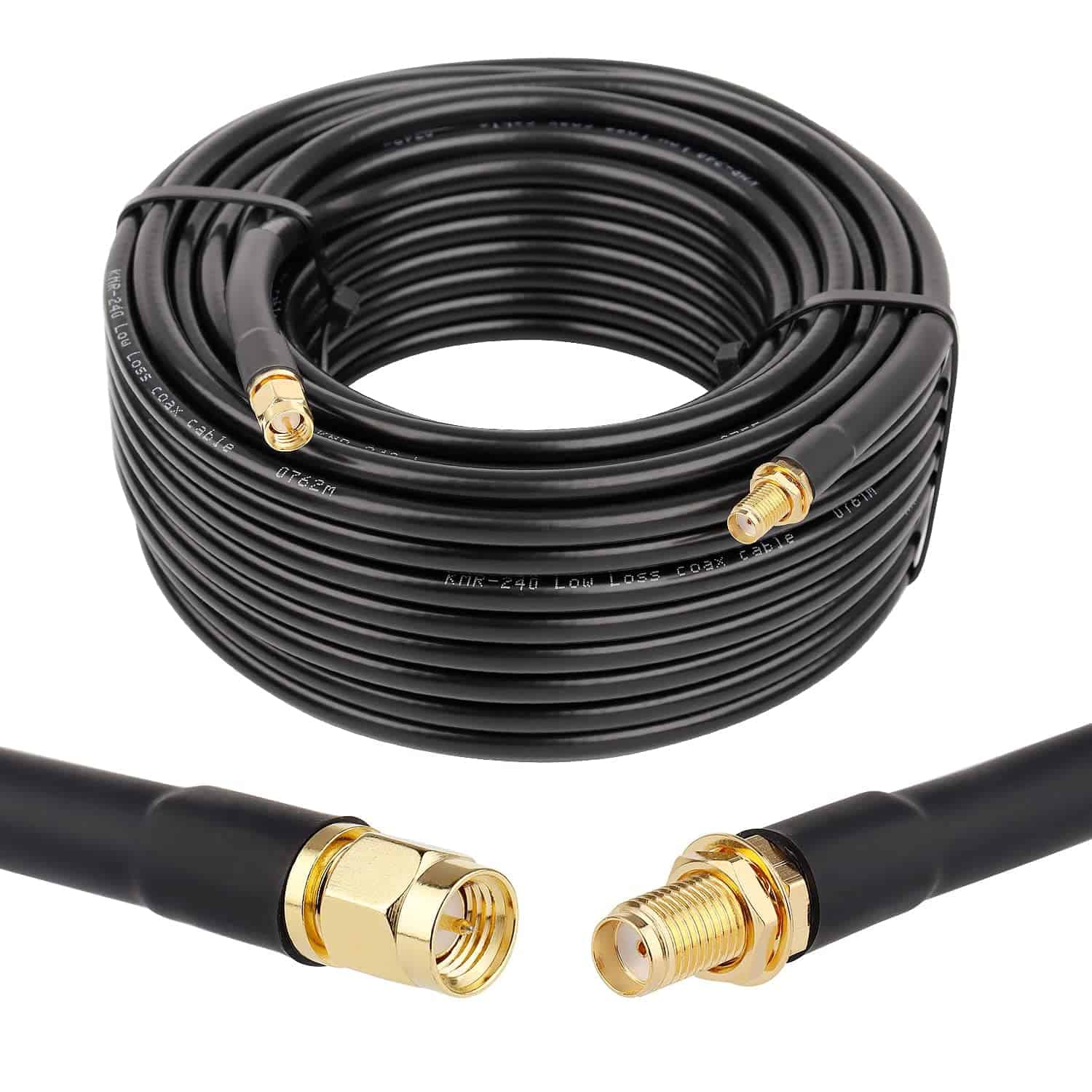 Cable Coaxial Flexible LMR-240 de 50 pies SMA-Macho a