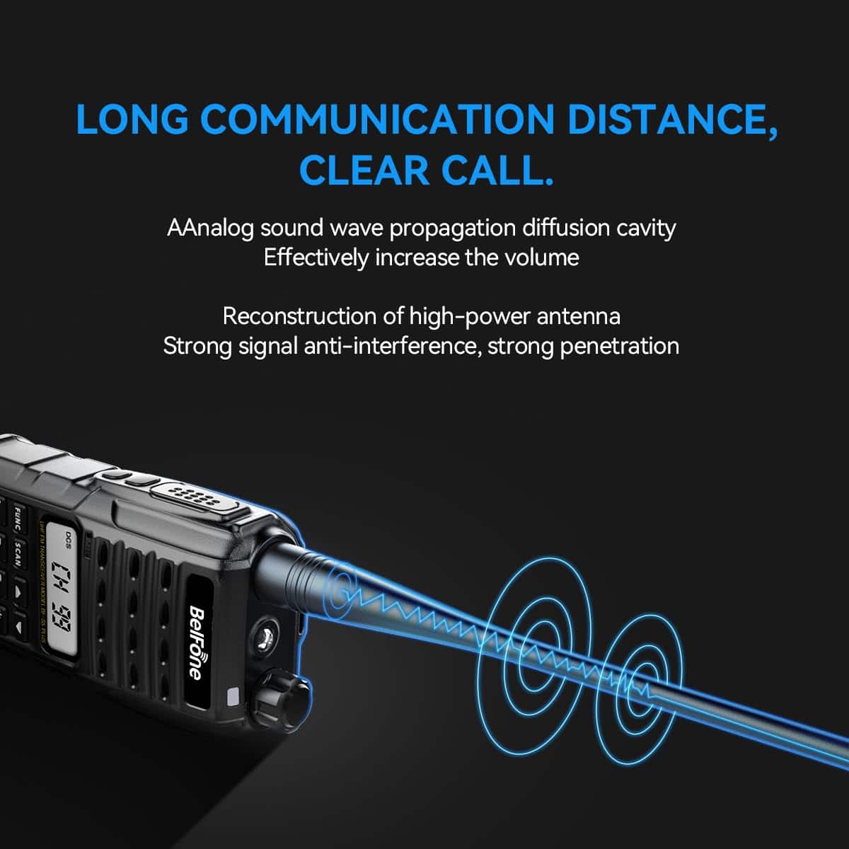 Walkie Talkie de Largo Alcance de 1 Paquete 2800mAh, Radio - Imagen 5