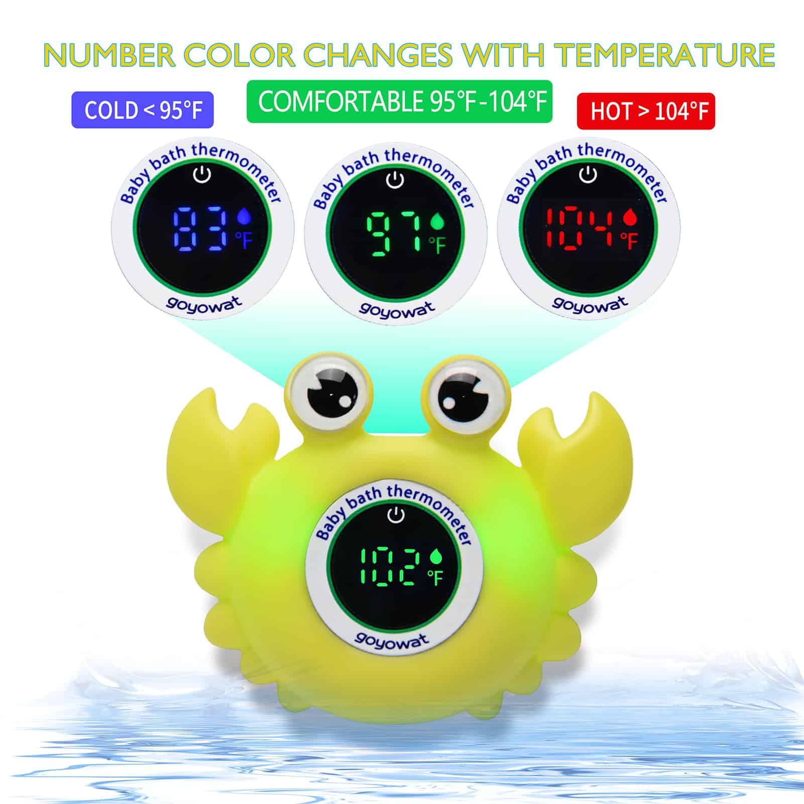 Termómetro de Baño para Bebés con Pantalla -Amarillo brillan - Imagen 4
